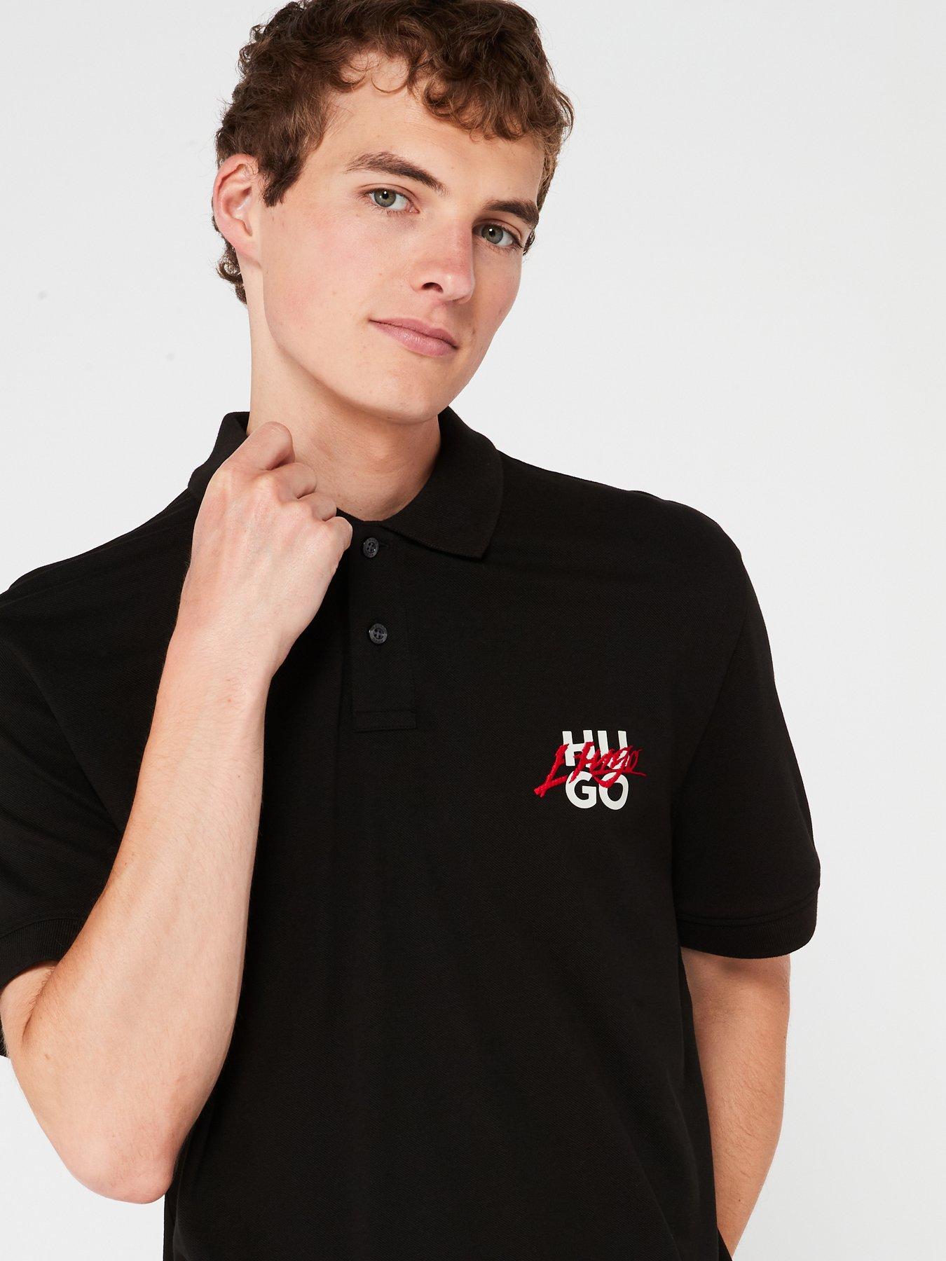 hugo-dalogpolo-gothic-stacked-logo-relaxed-fit-polo-shirt-blackoutfit