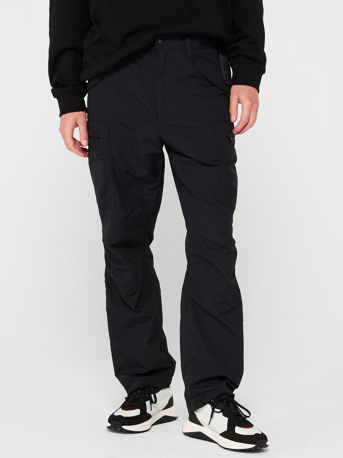 hugo-giaz244-relaxed-fit-utility-cargo-pants-blackfront