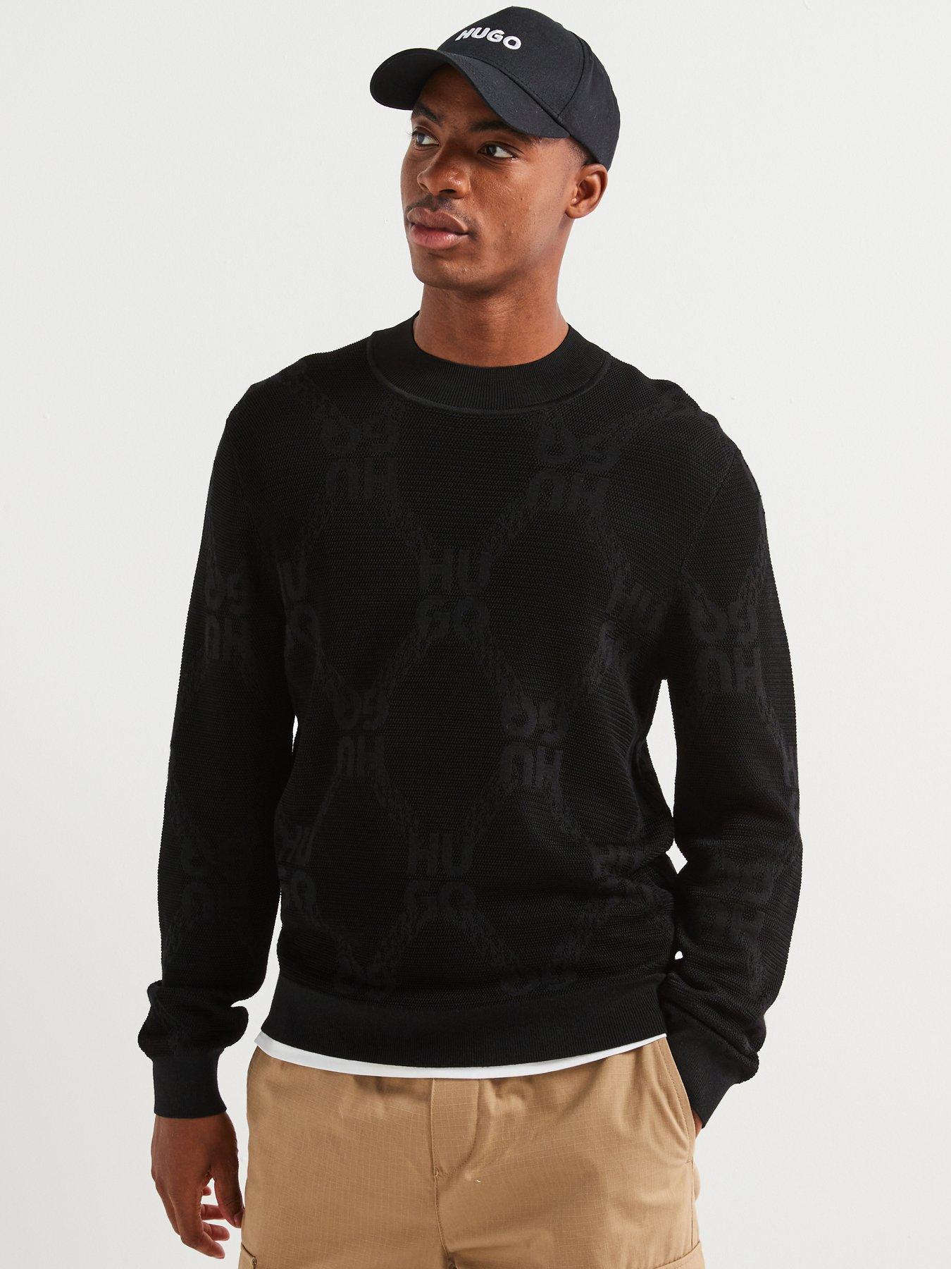 hugo-hugo-sylor-regular-fit-pique-mono-chain-knitted-jumper-black