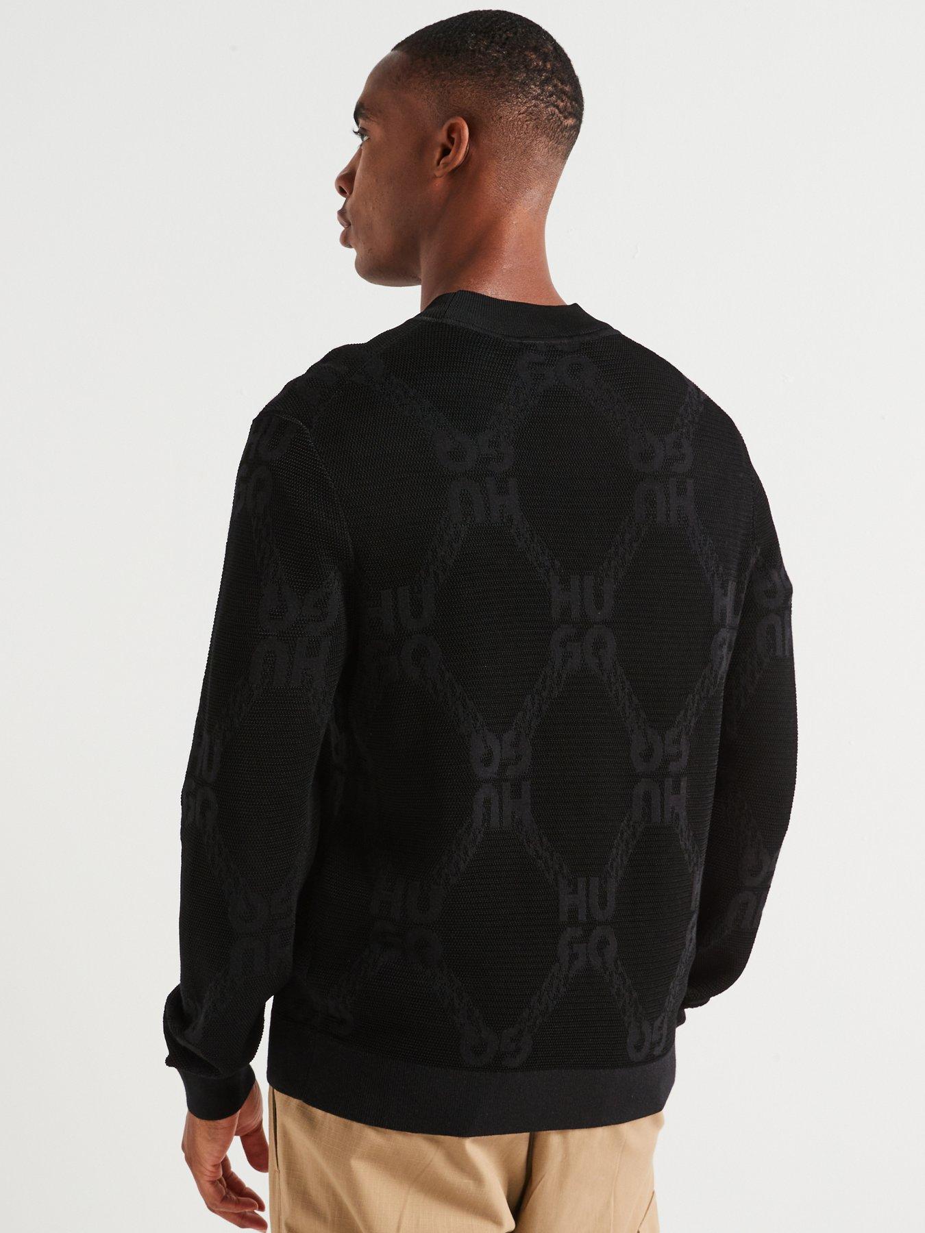 hugo-hugo-sylor-regular-fit-pique-mono-chain-knitted-jumper-blackstillFront