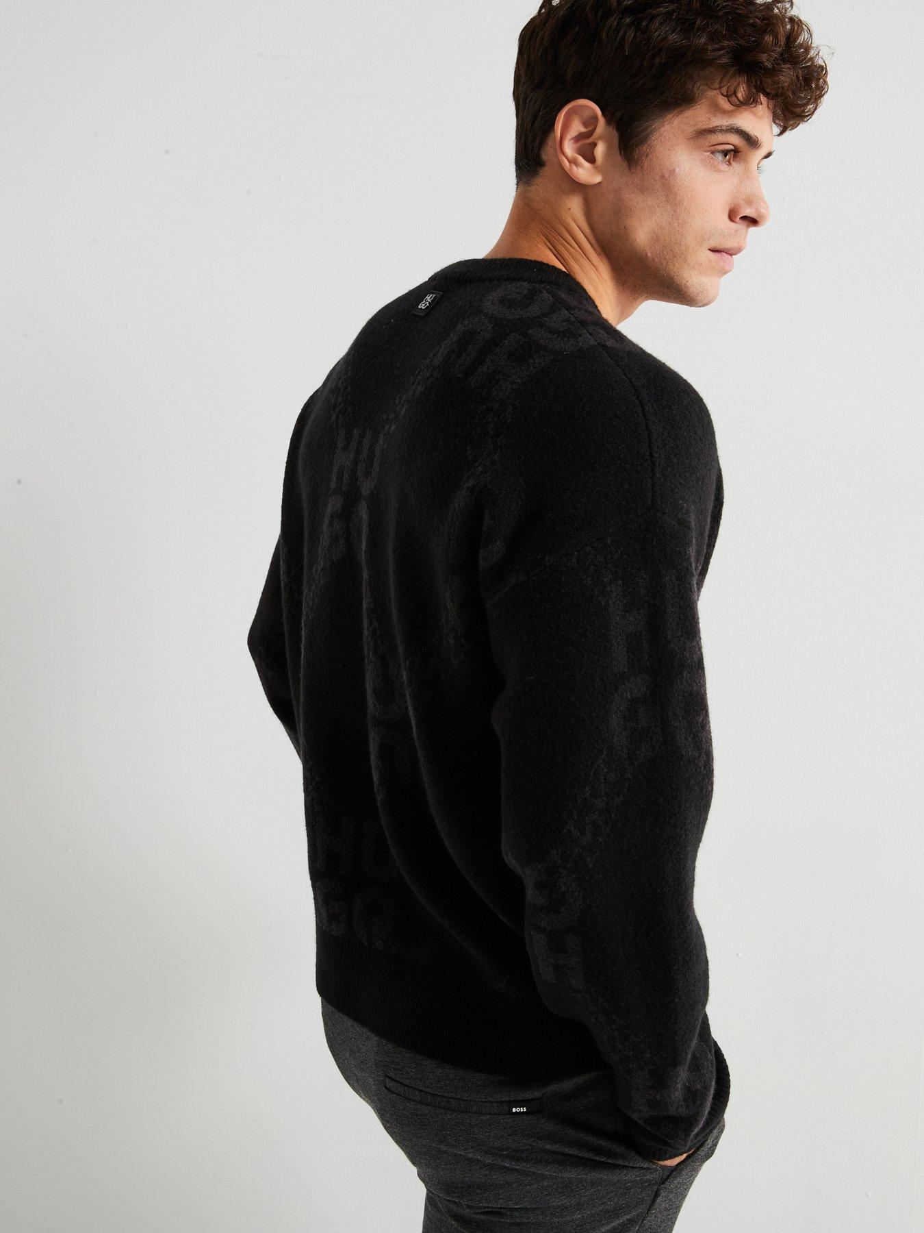 hugo-hugo-shain-relaxed-fit-mono-chain-knitted-jumper-blackstillFront