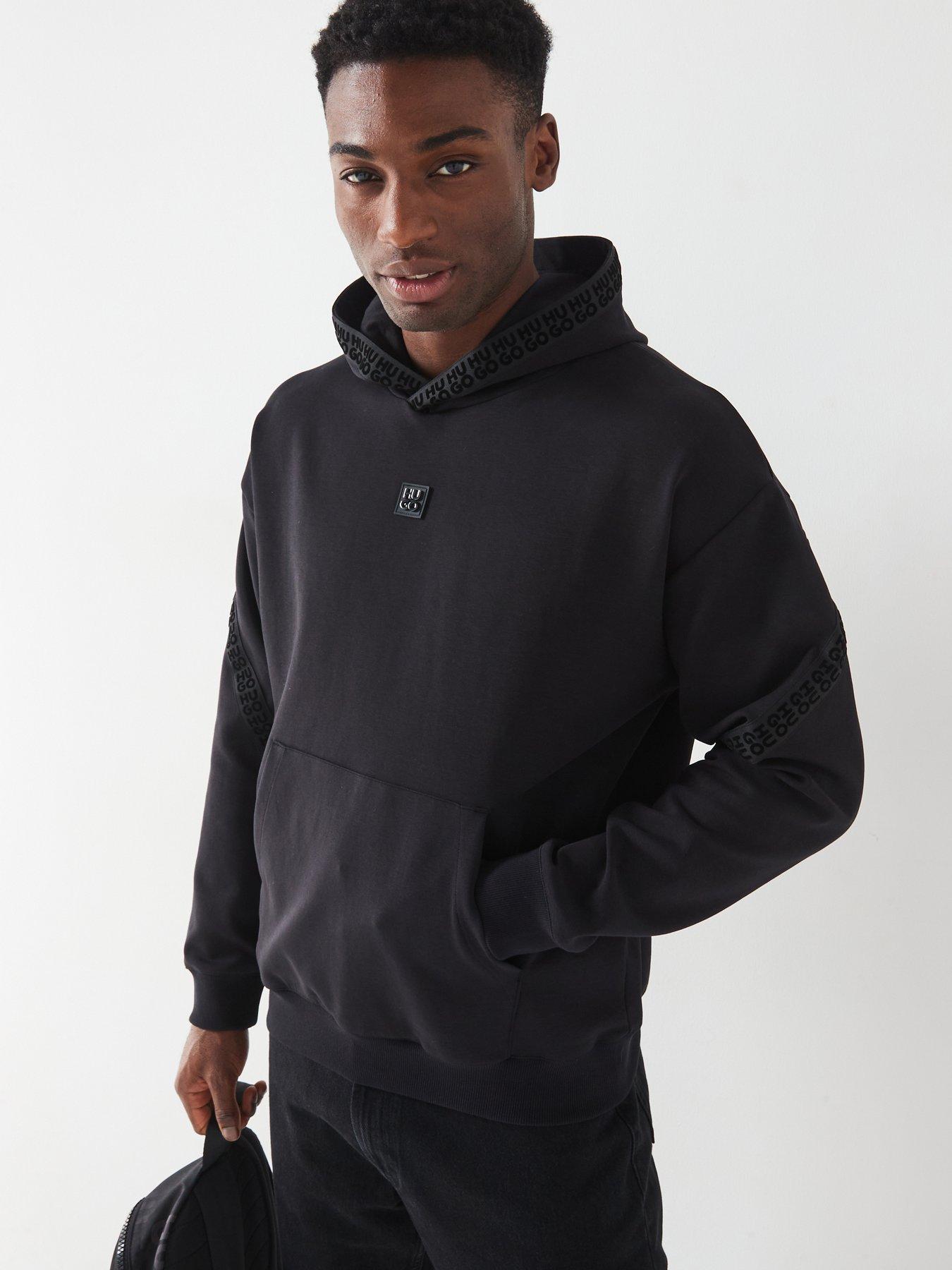 hugo-dagarito-stacked-logo-tape-relaxed-fit-overhead-hoodie-black