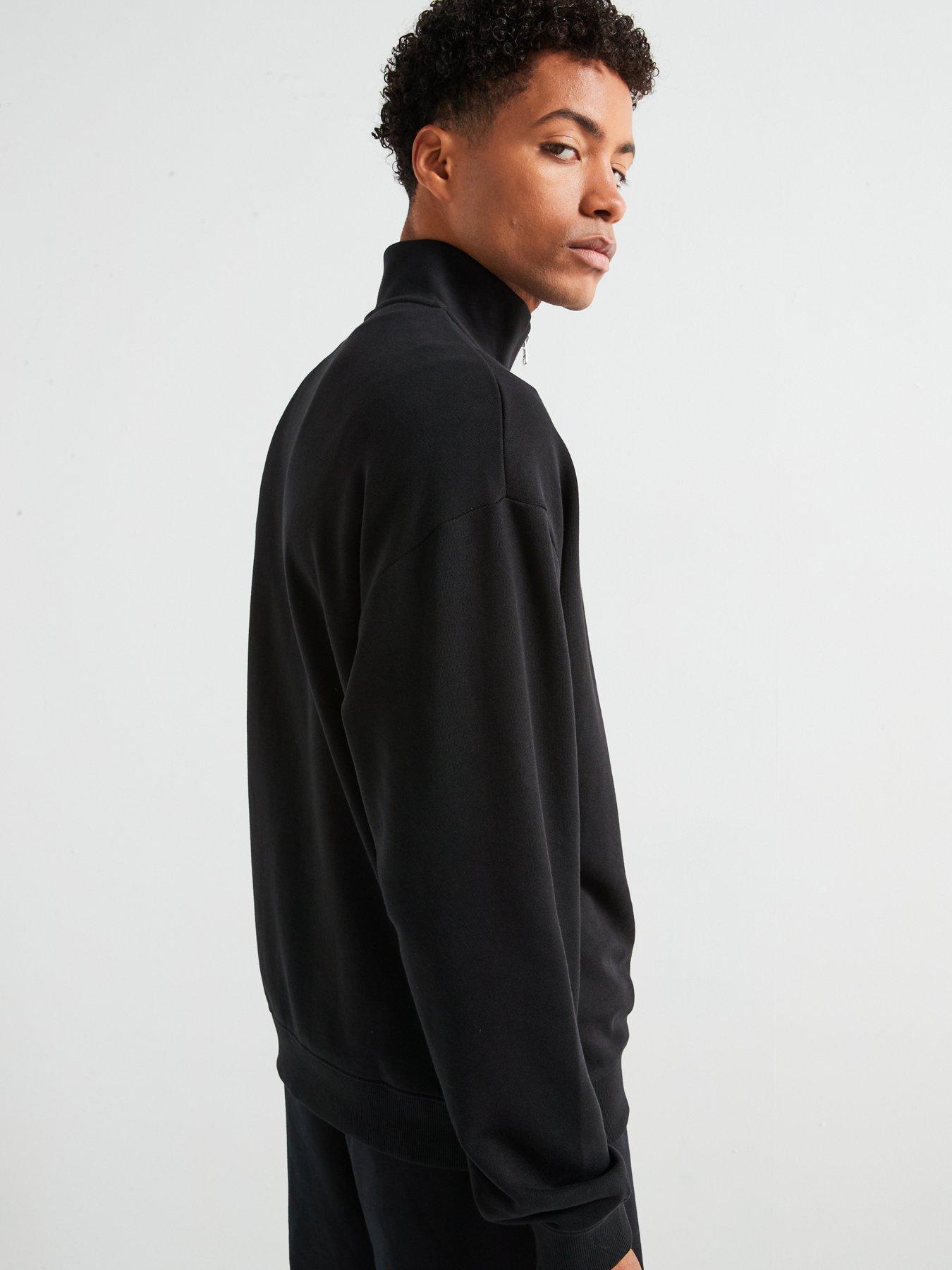 Image 2 of 6 of HUGO Durty244 Relaxed Fit 1/4 Zip Sweatshirt - Black