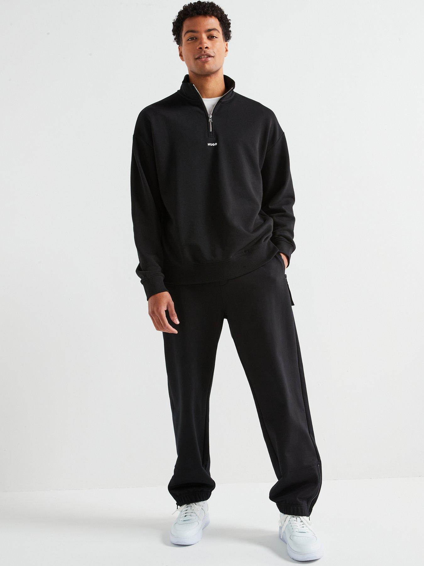 Image 3 of 6 of HUGO Durty244 Relaxed Fit 1/4 Zip Sweatshirt - Black