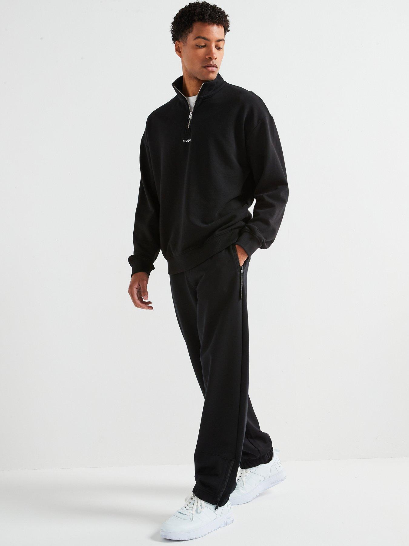 Image 5 of 6 of HUGO Durty244 Relaxed Fit 1/4 Zip Sweatshirt - Black