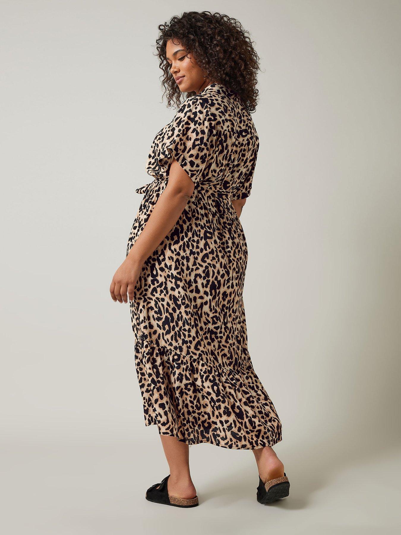 Animal Print Shirt Dress