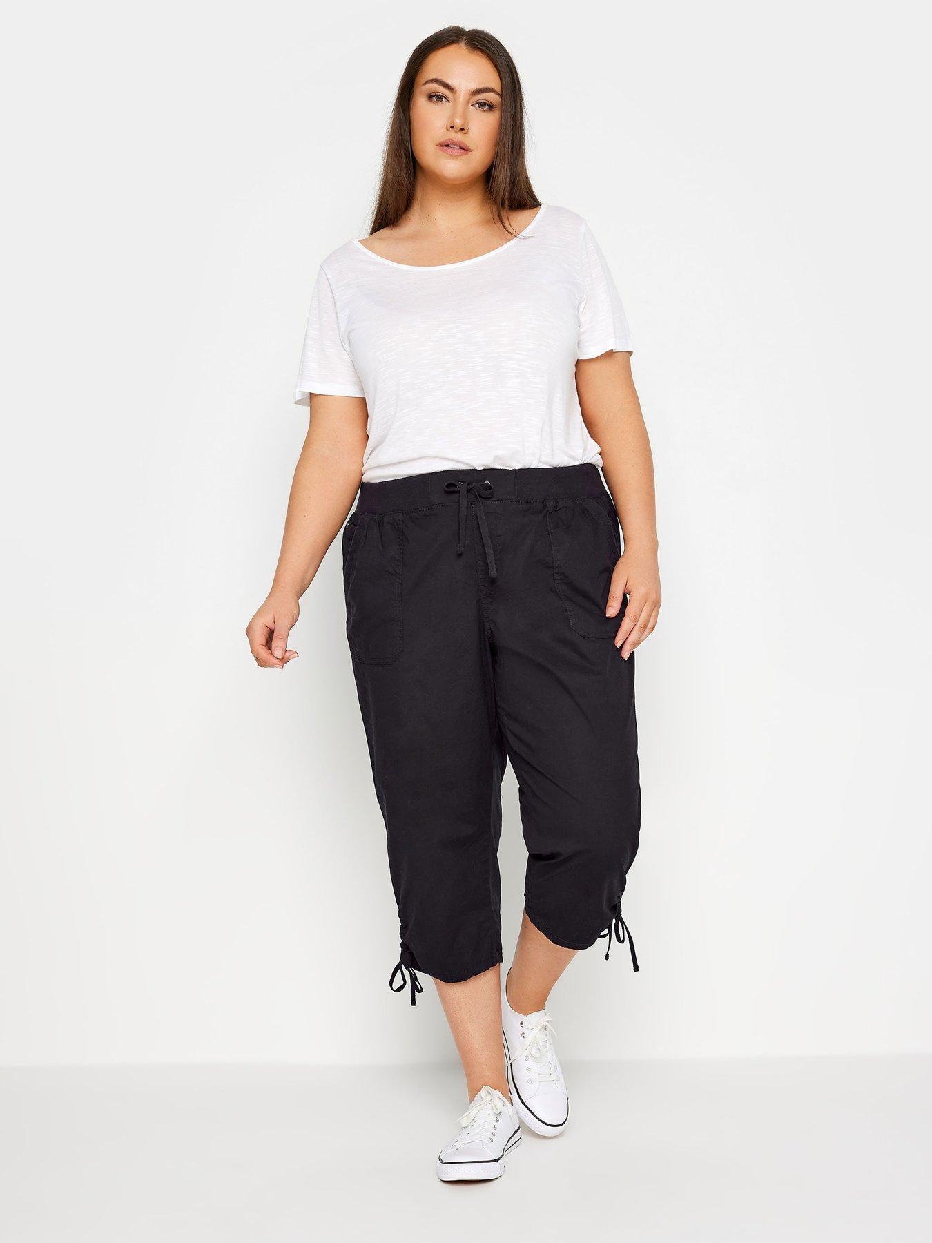 evans-cotton-cinch-capri-trousers-blackback