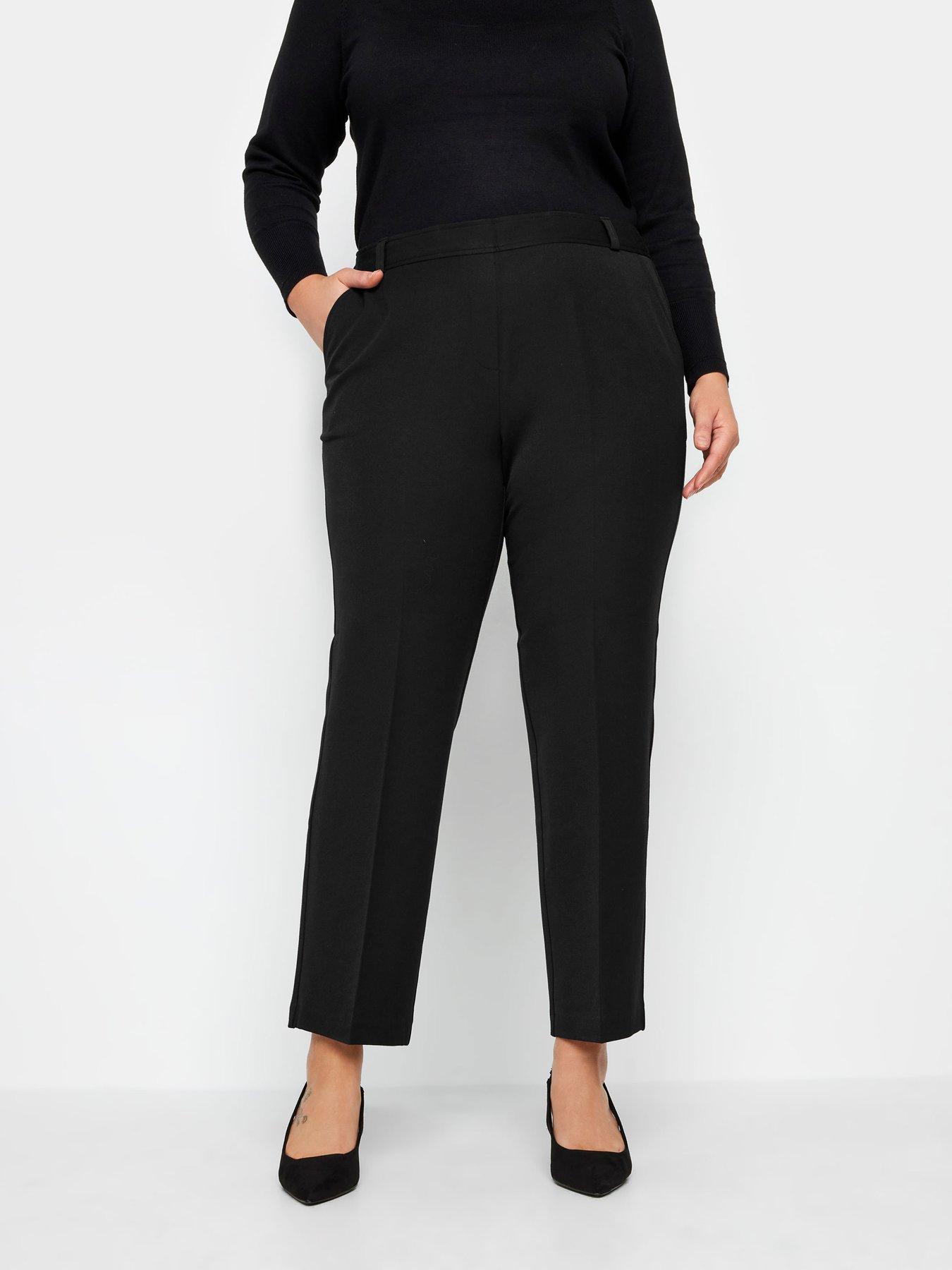 evans-elasticated-straight-leg-trousers-black