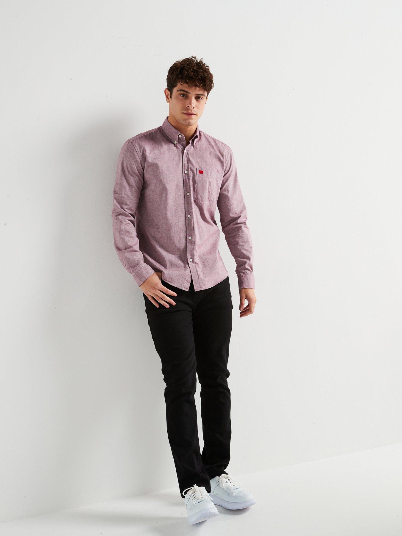 hugo-evito-slim-fit-oxford-cotton-pocket-shirt-dark-redback