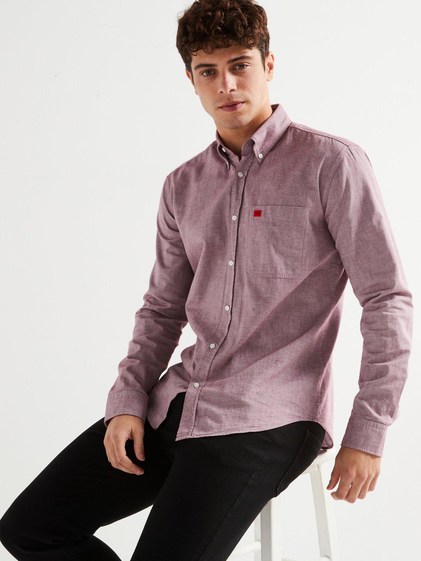 hugo-evito-slim-fit-oxford-cotton-pocket-shirt-dark-reddetail