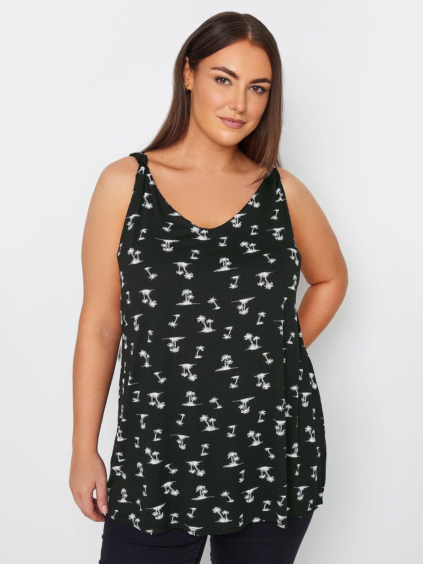 evans-shoulder-knot-printed-vest-top-black