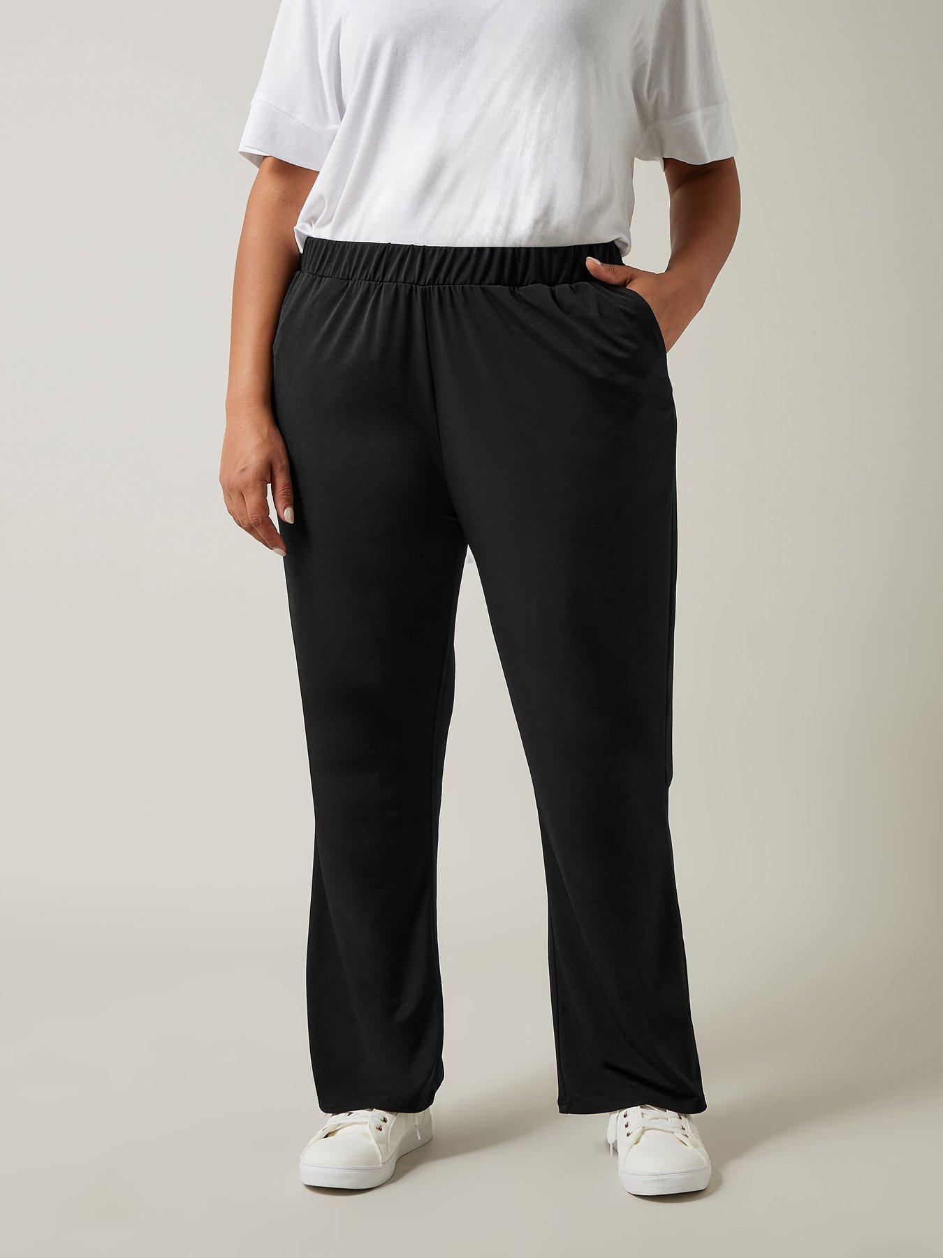 evans-wide-leg-jersey-crepe-trousers