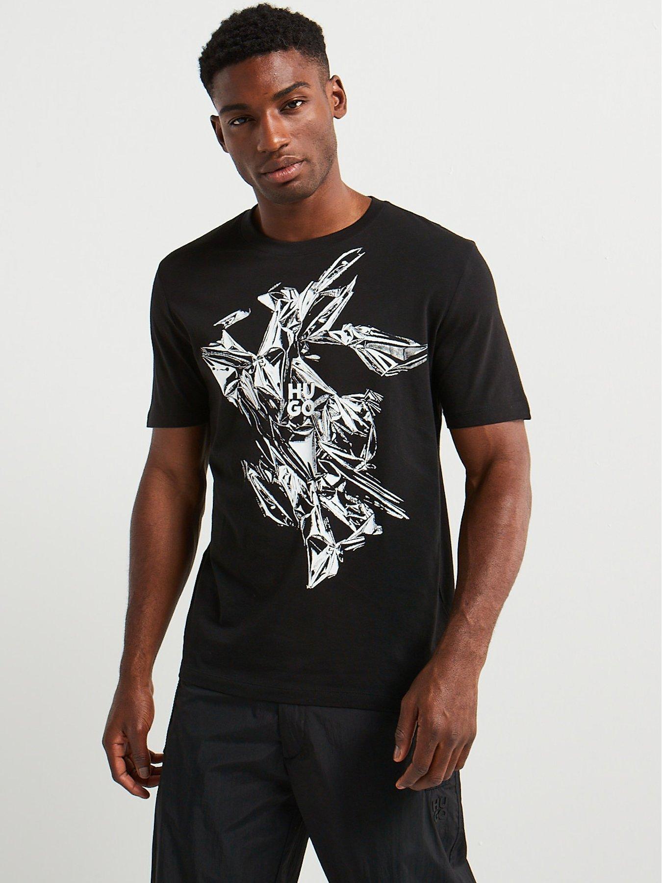 hugo-hugo-diakromio-regular-fit-glass-print-t-shirt-blackfront