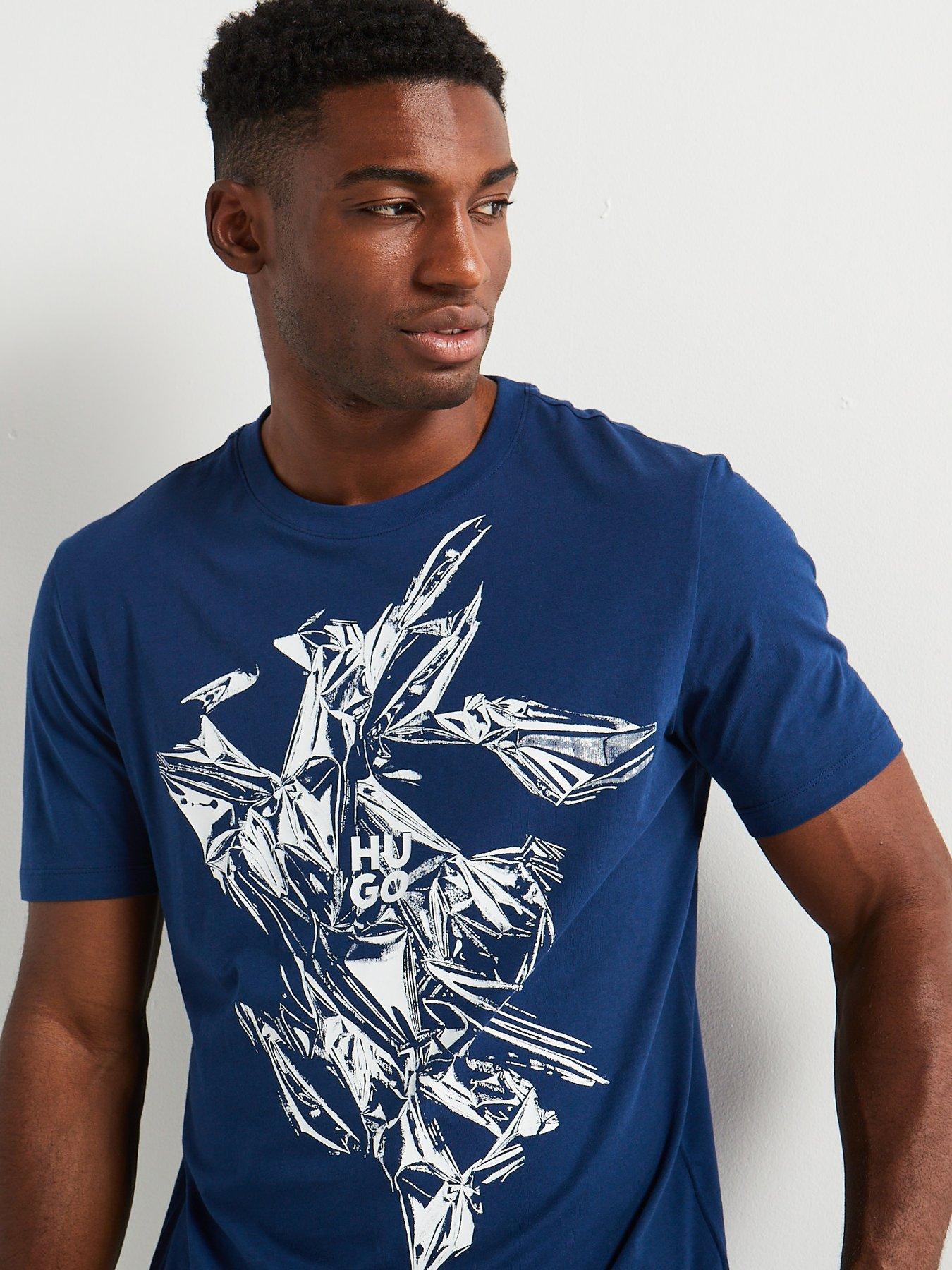 hugo-hugo-diakromio-regular-fit-glass-print-t-shirt-dark-blueoutfit