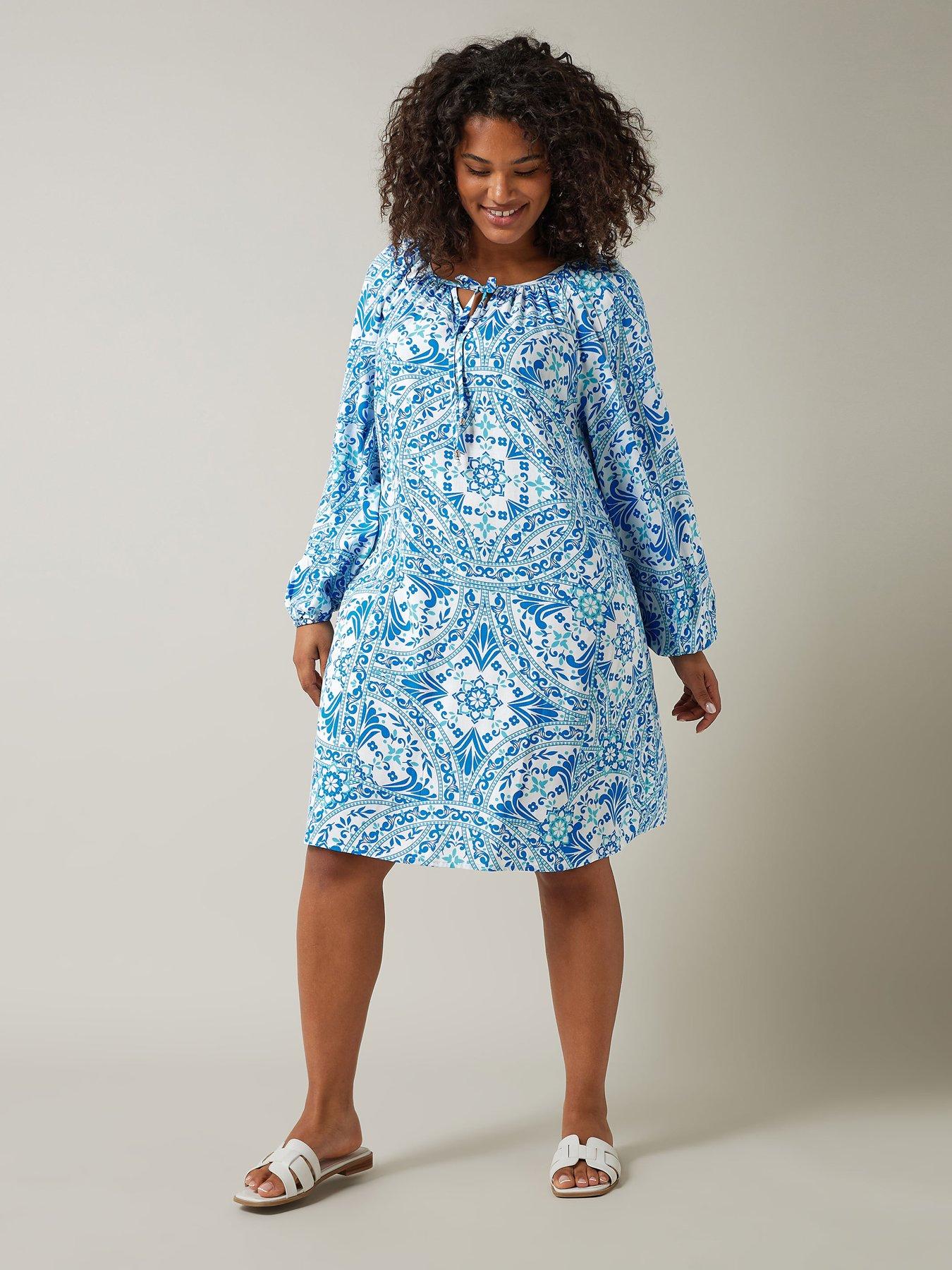 evans-tile-print-tunic-dress