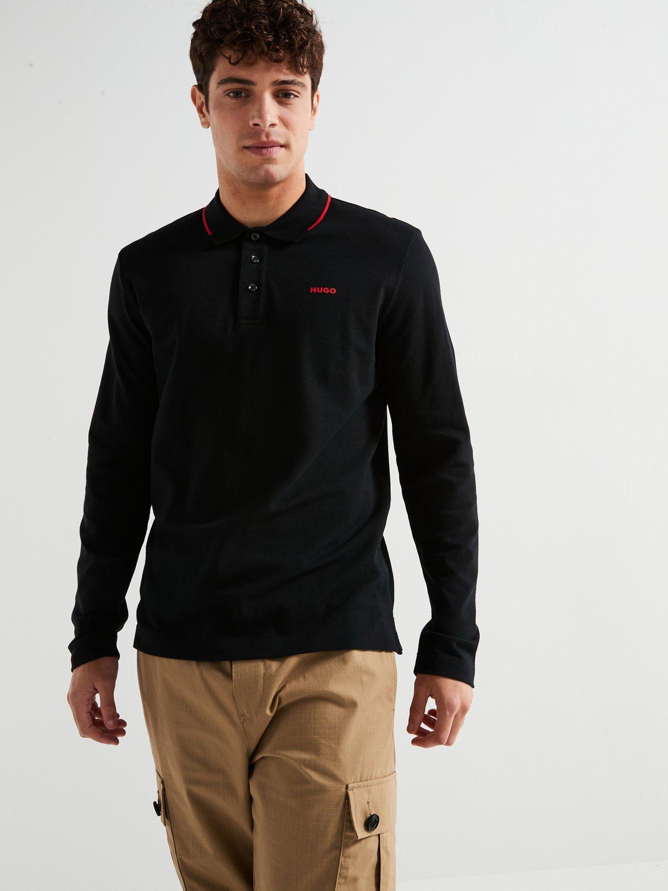 hugo-derriko-regular-fit-long-sleeve-polo-shirt-black