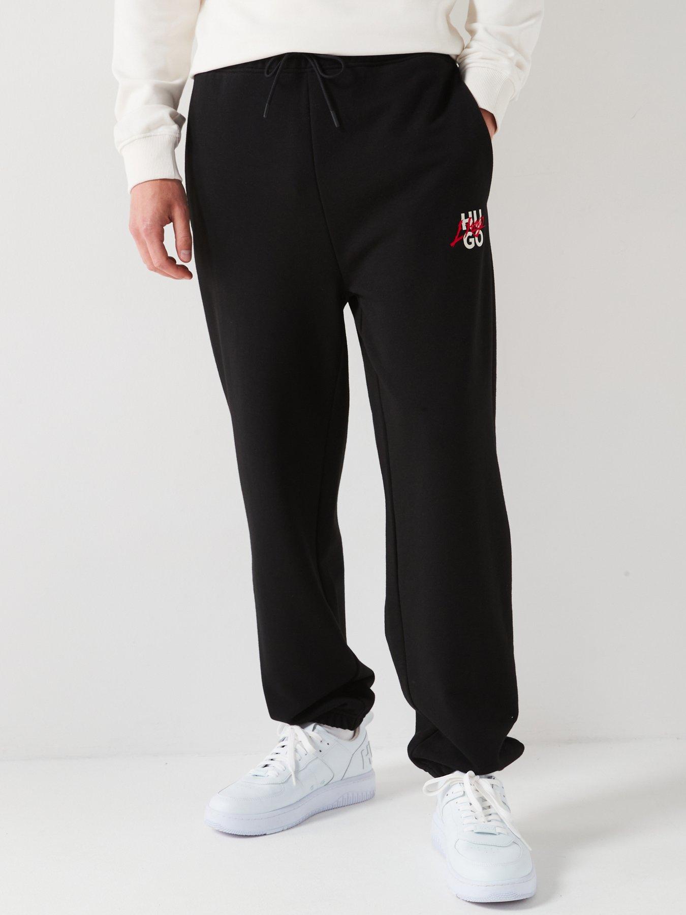 hugo-hugo-dlogopante-gothic-stacked-relaxed-fit-cuff-joggers-blackfront