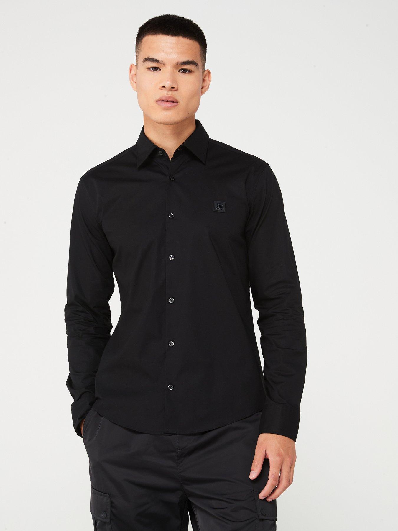 hugo-ermo-stacked-nickel-logo-slim-fit-long-sleeve-shirt-black