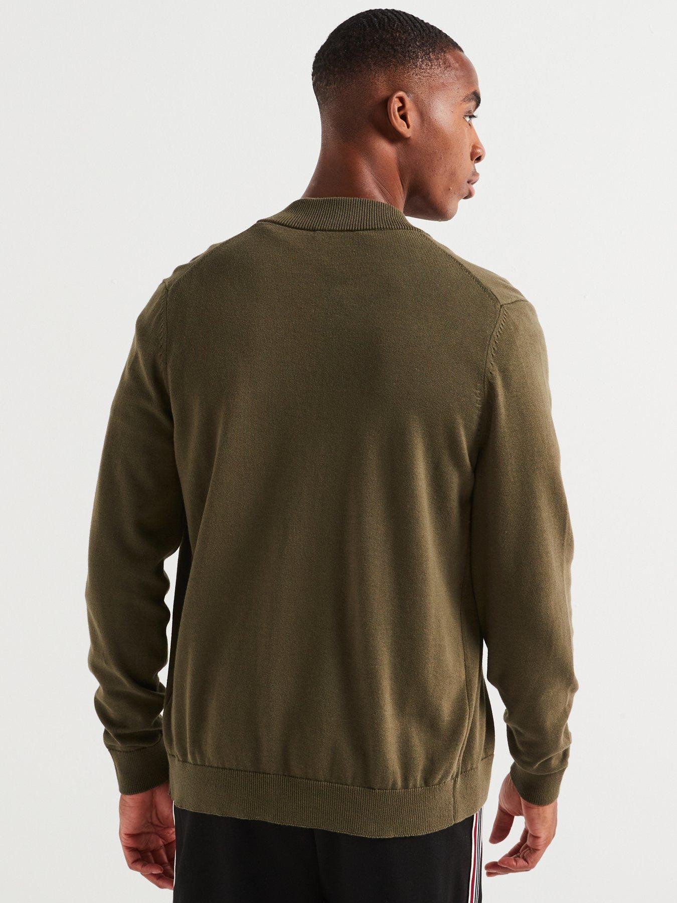 Image 2 of 6 of HUGO San Jaque-C Regular Fit Knitted Bomber Jacket - Khaki