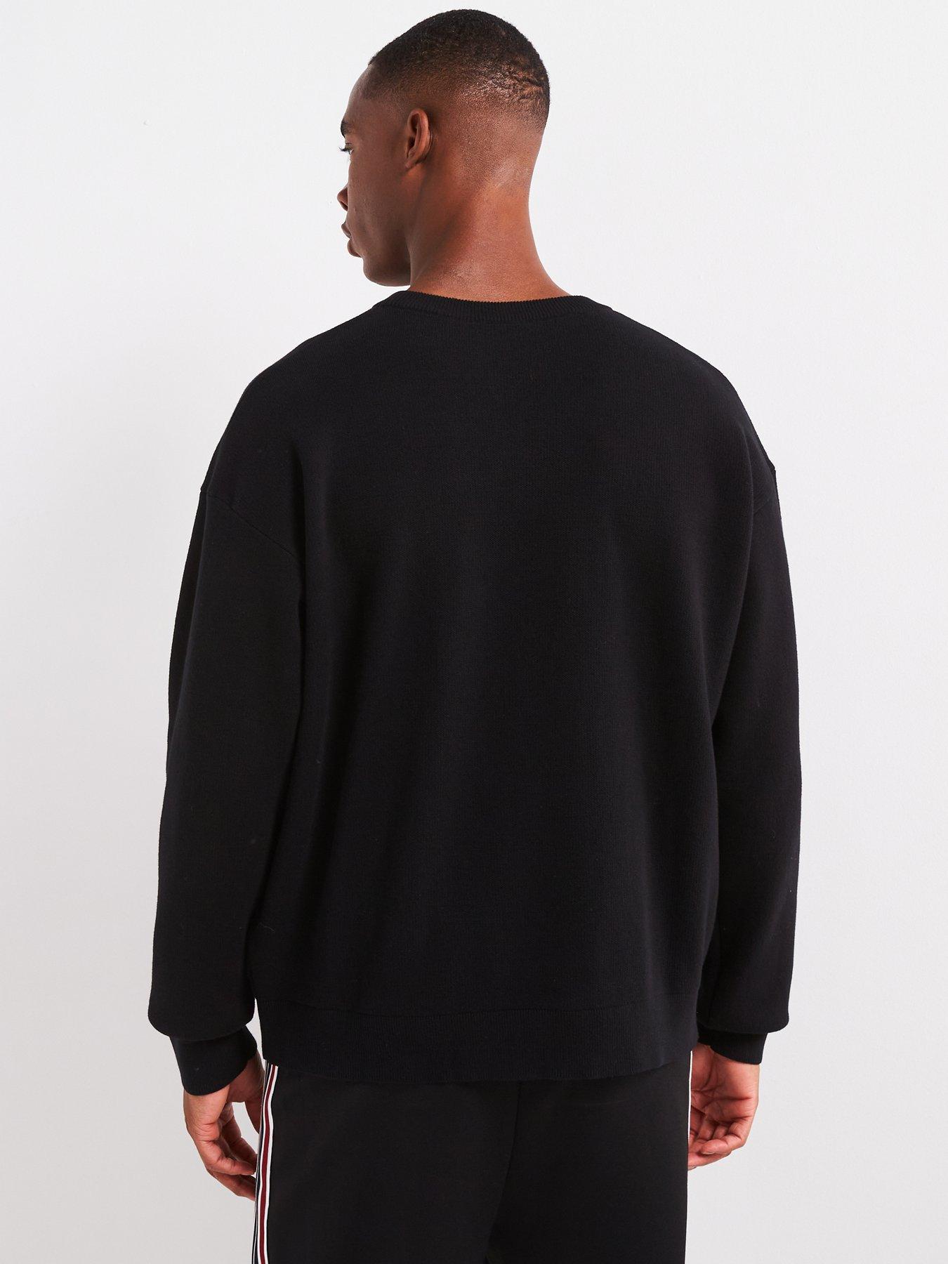 hugo-selm-nbc-oversize-fit-knitted-jumper-blackstillFront