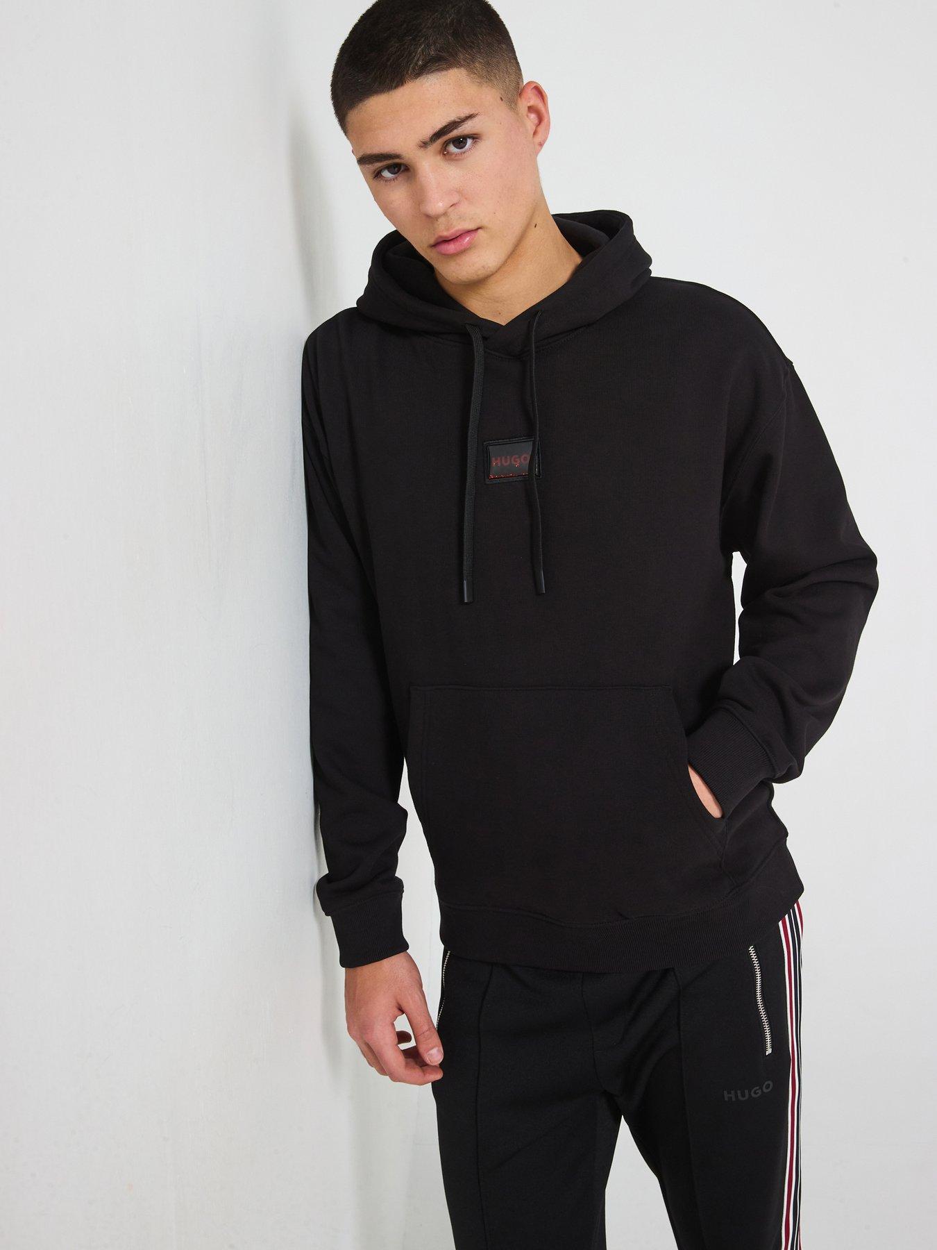 hugo-dugojellow-logo-relaxed-fit-overhead-hoodie-black