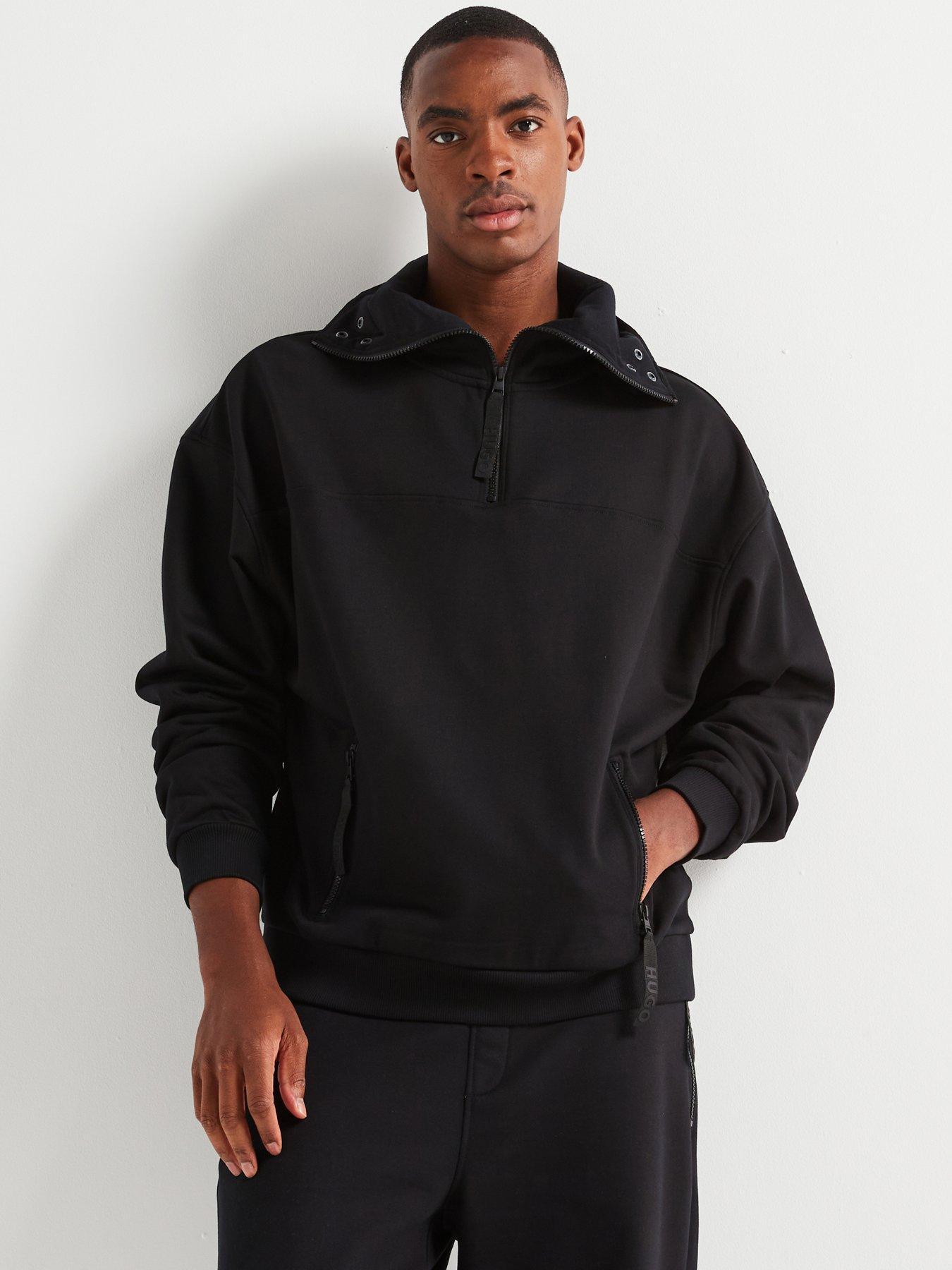 hugo-hugo-dilacktech-zip-pocket-ninja-oversize-fit-overhead-hoodie-black