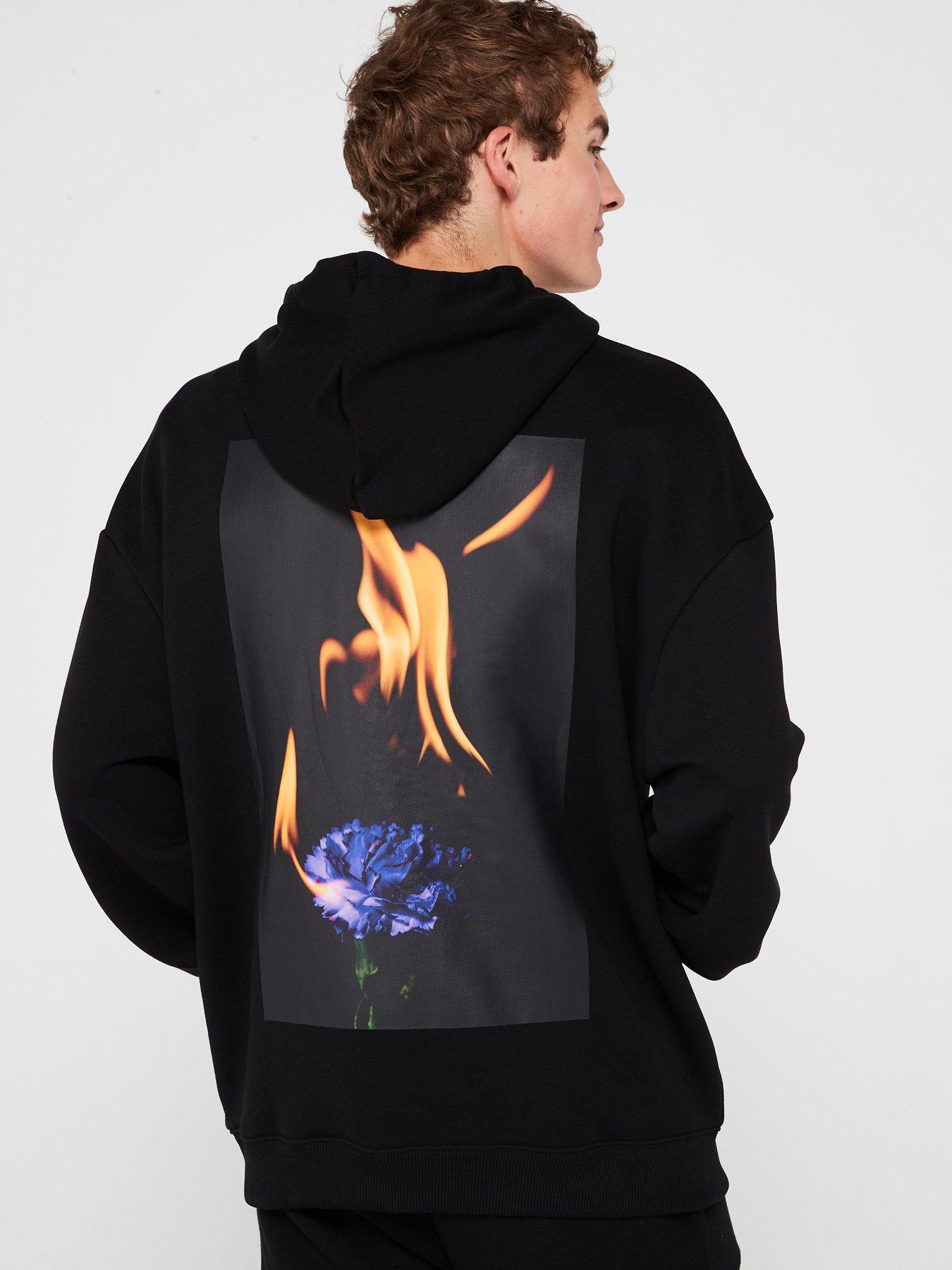 hugo-hugo-dflohood-floral-fire-back-logo-oversize-fit-overhead-hoodie-black