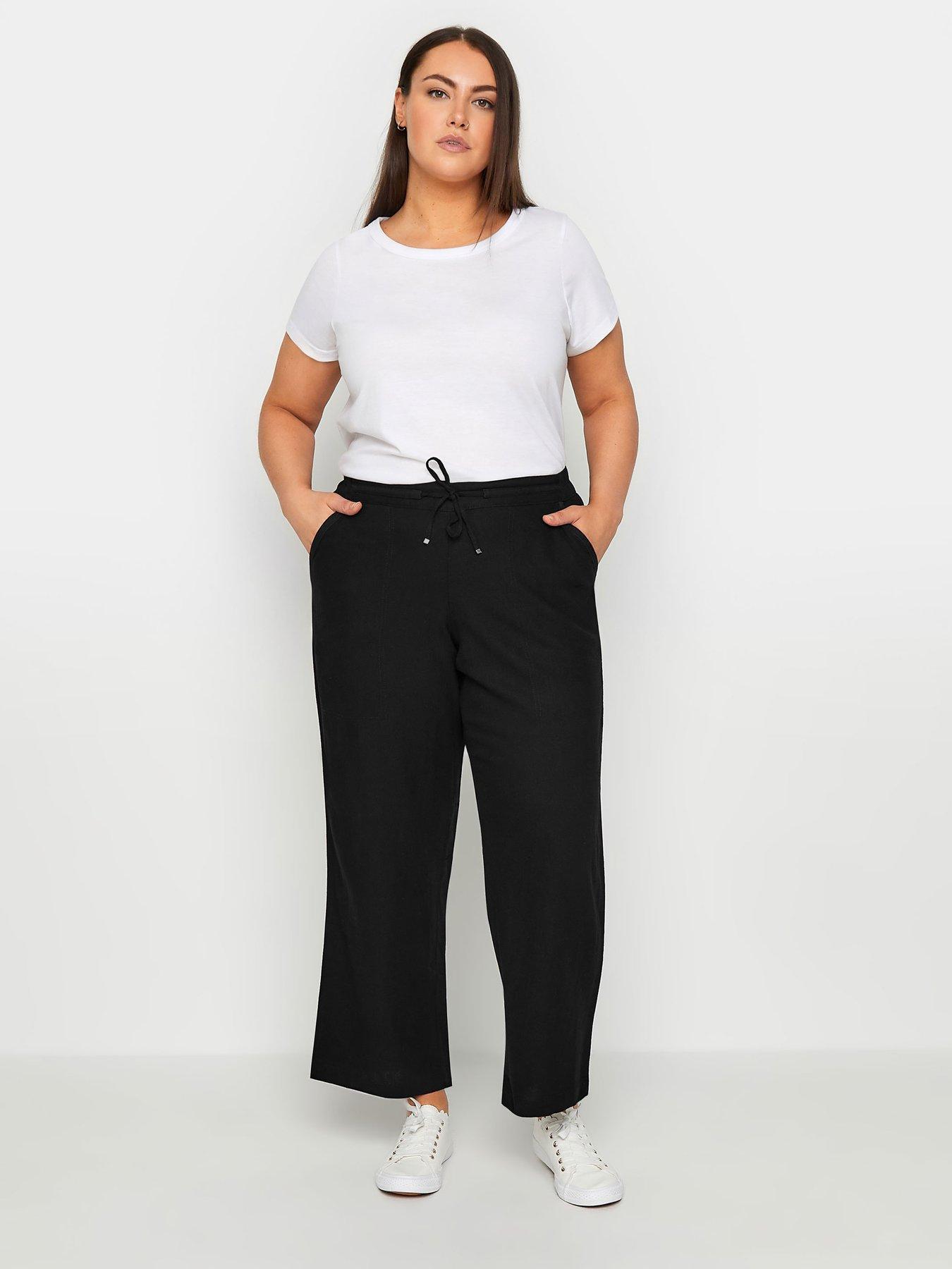 evans-linen-blend-drawstring-cropped-trousers-blackback