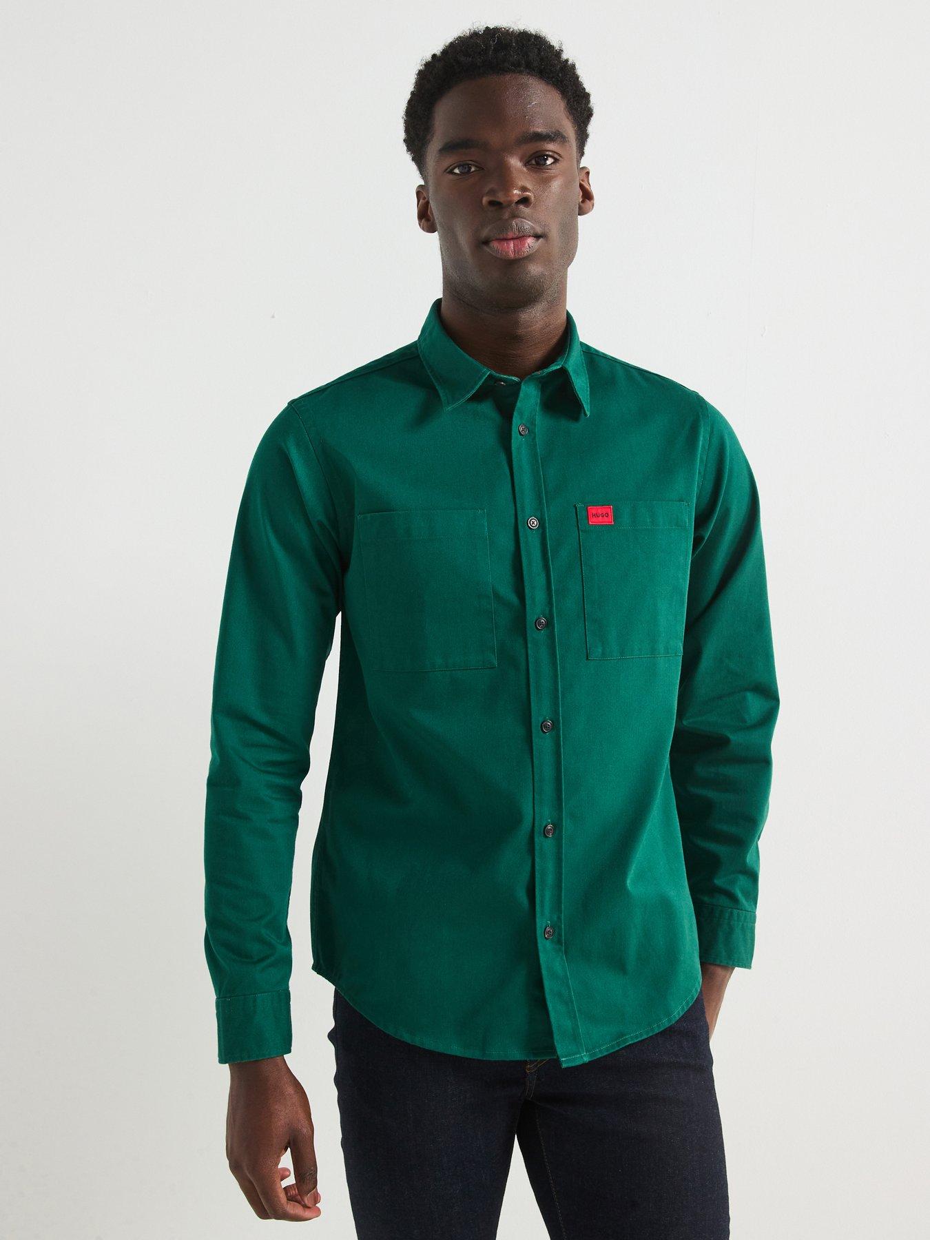 hugo-egrin-double-pocket-shirt-dark-green