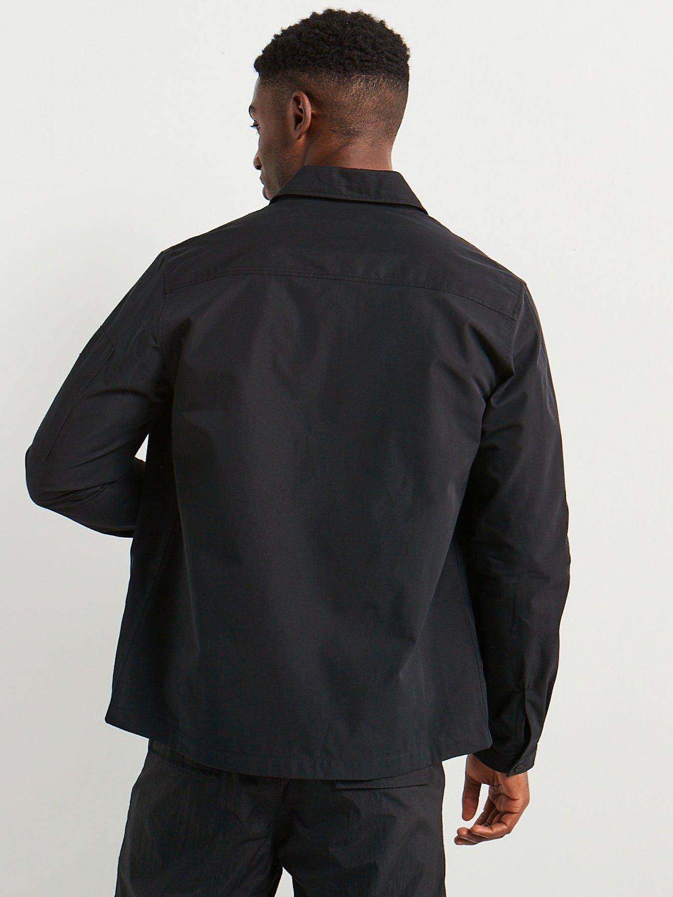Image 2 of 5 of HUGO Emmond Patch Pocket Logo Regular Fit Zip Through Overshirt - Black