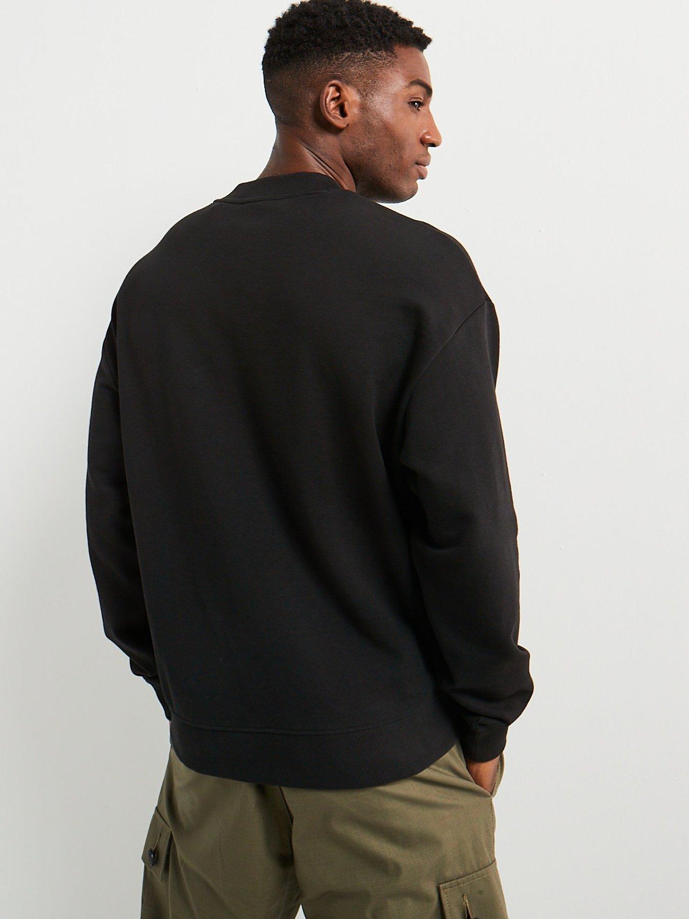 Image 2 of 5 of HUGO Dapocrew Relaxed Fit Crewneck Sweatshirt - Black