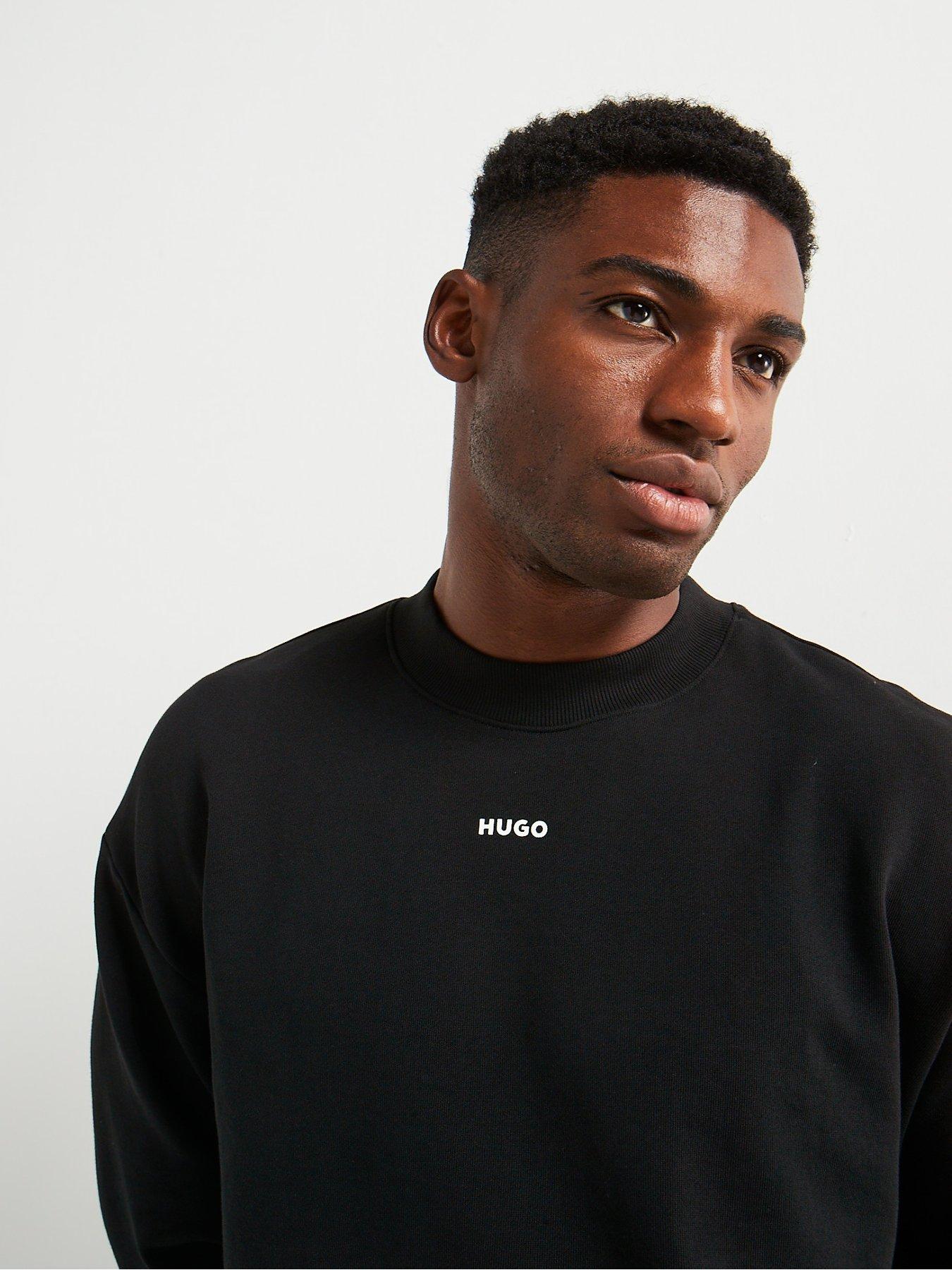 Image 4 of 5 of HUGO Dapocrew Relaxed Fit Crewneck Sweatshirt - Black