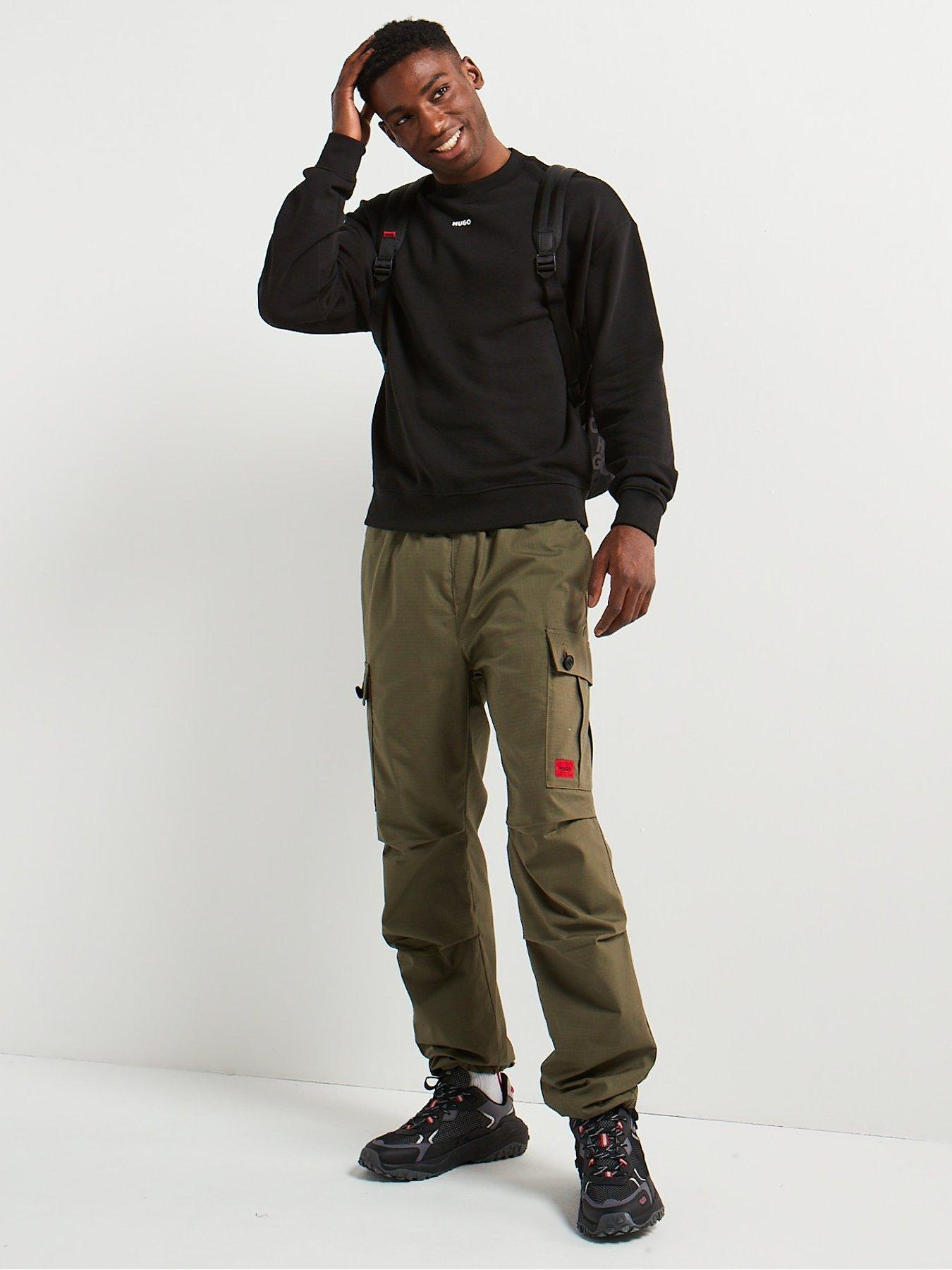 Image 5 of 5 of HUGO Dapocrew Relaxed Fit Crewneck Sweatshirt - Black