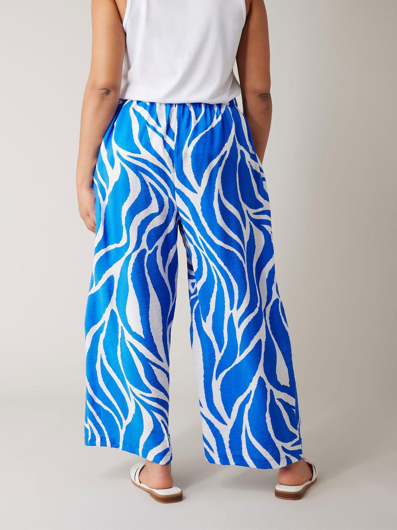 evans-wide-leg-printed-trousers-bluestillFront