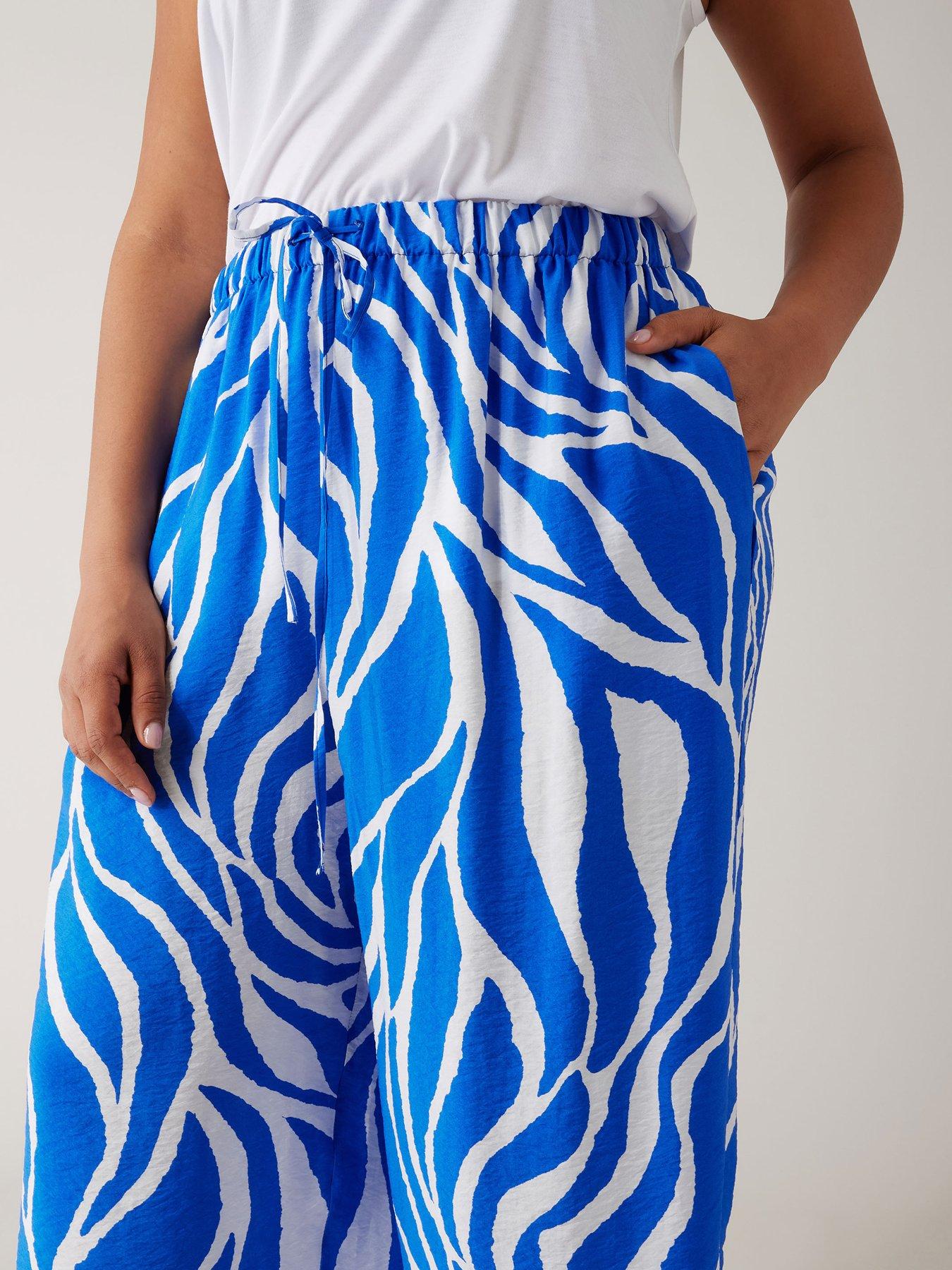 evans-wide-leg-printed-trousers-blueoutfit