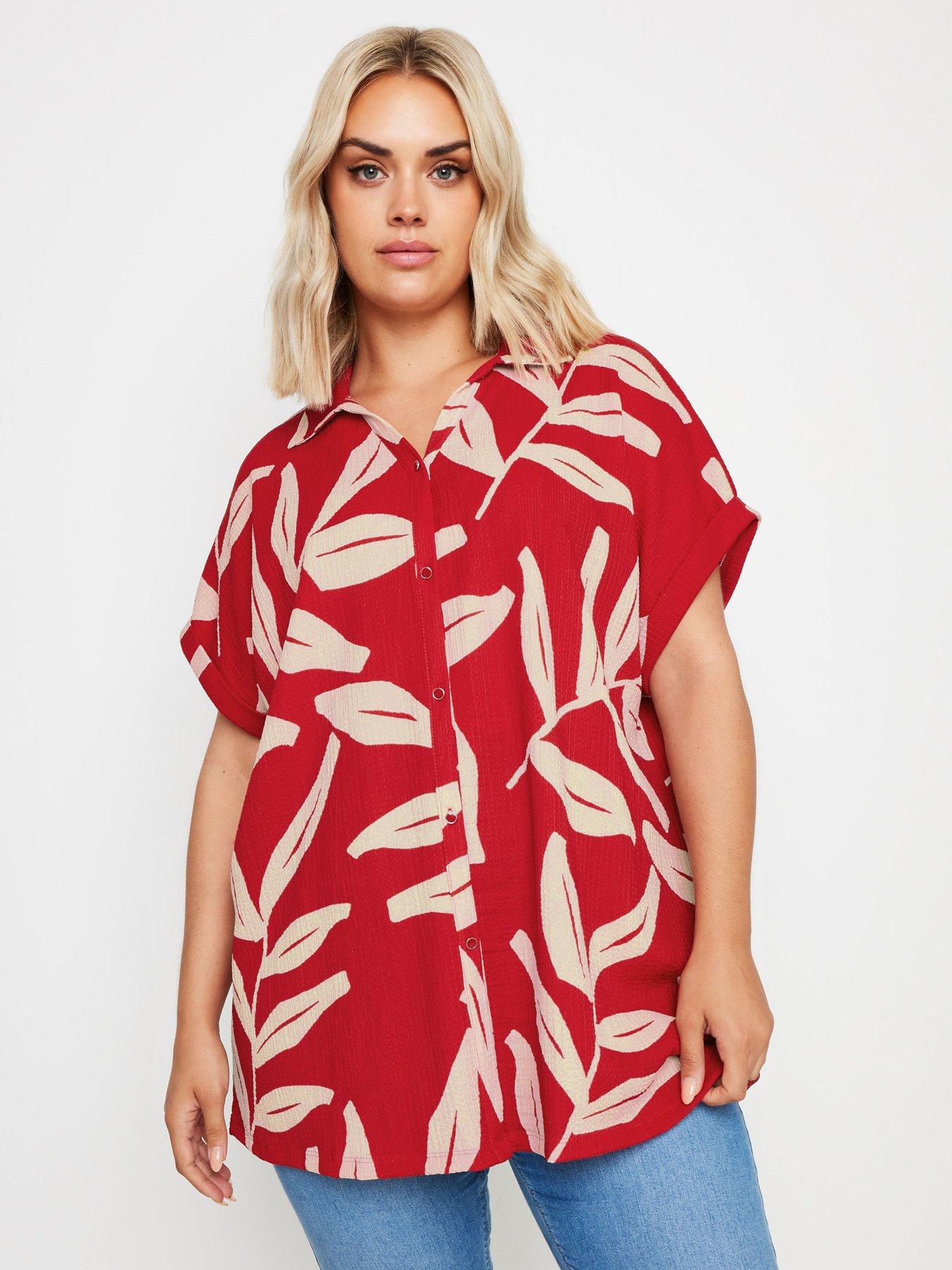 yours-curve-short-sleeve-grown-on-boxy-shirt-red