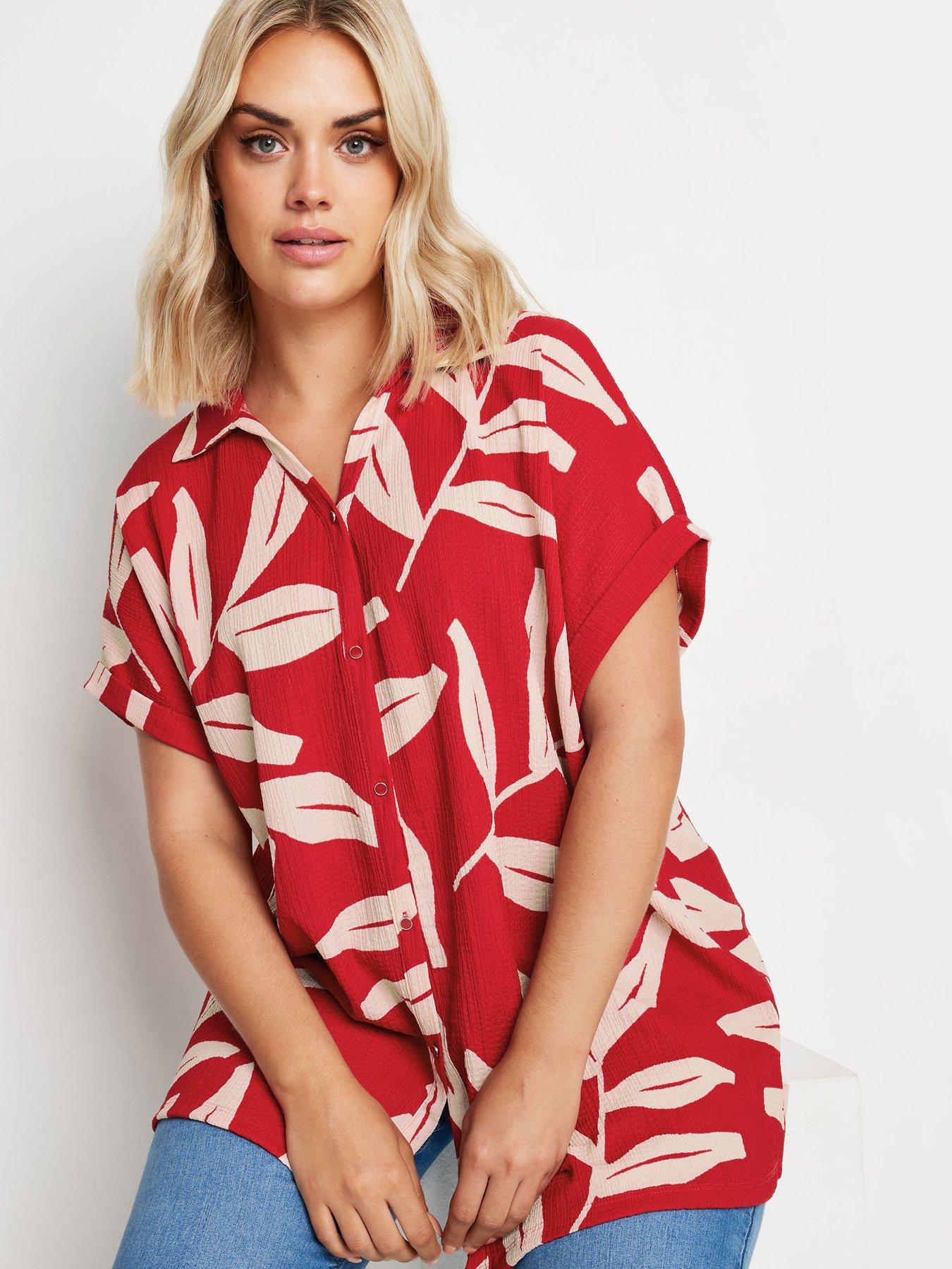 yours-curve-short-sleeve-grown-on-boxy-shirt-redoutfit