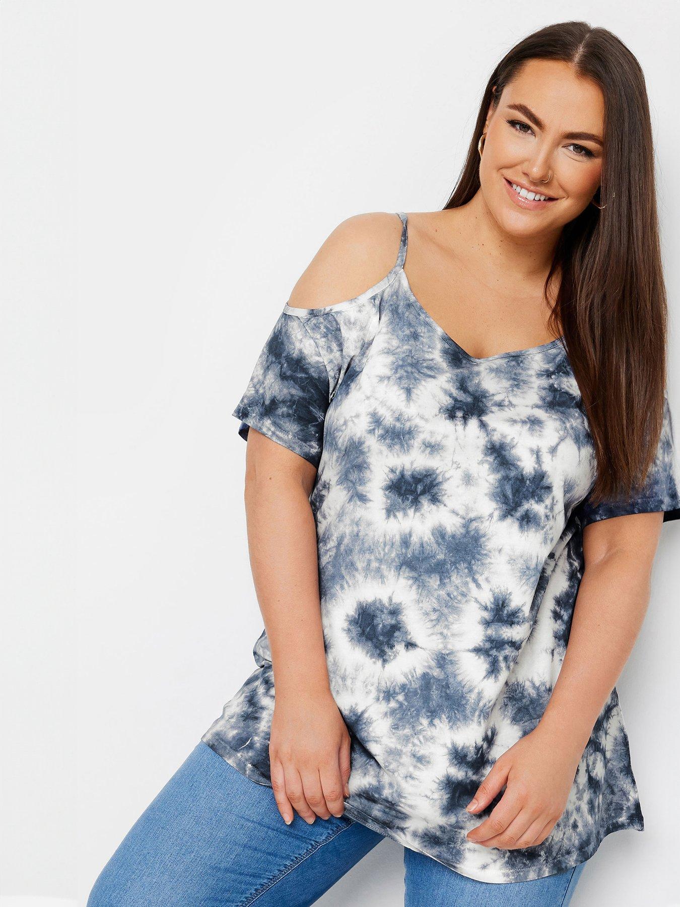 yours-curve-strappy-cold-shoulder-top-bluefront