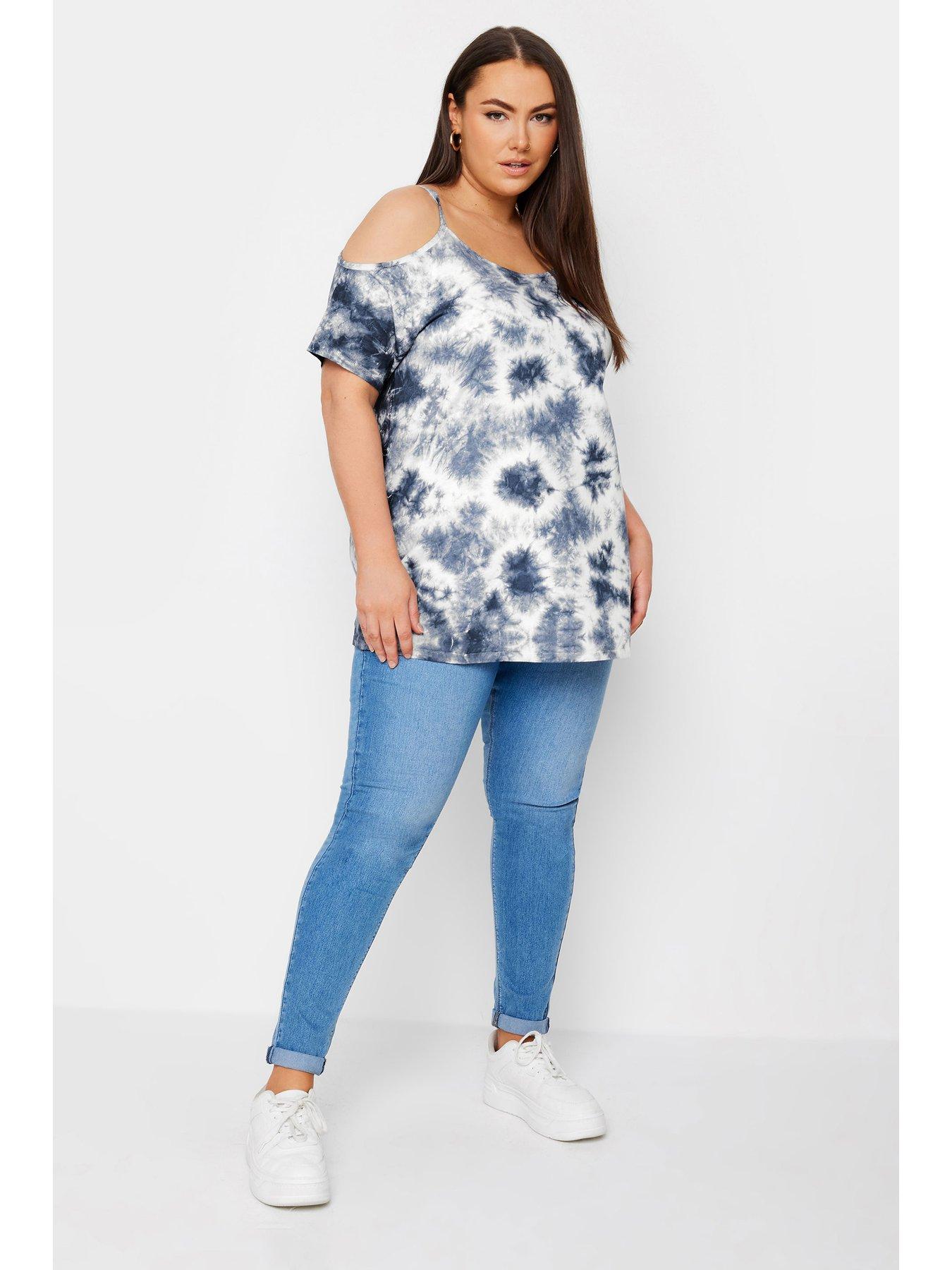 yours-curve-strappy-cold-shoulder-top-blueback