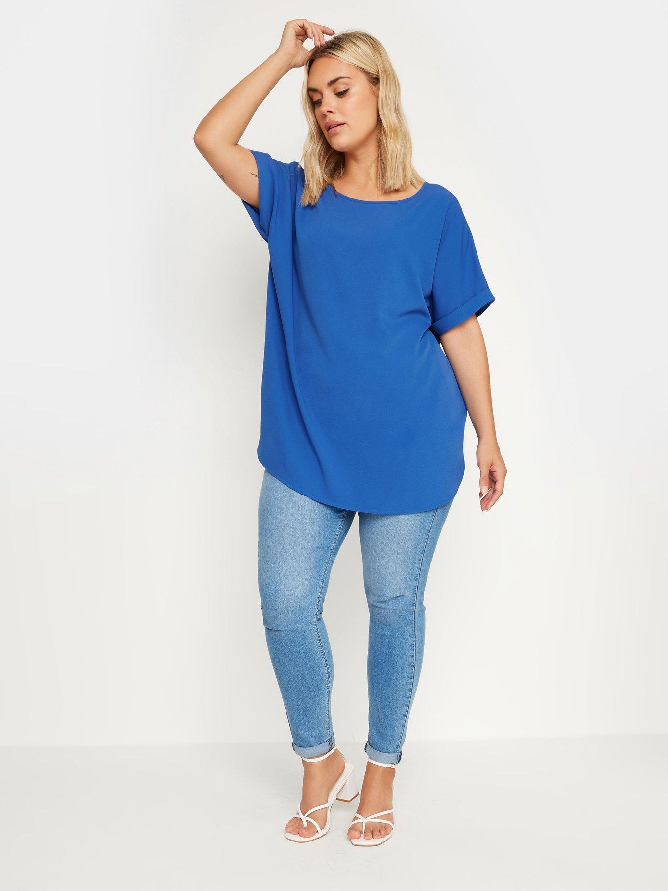 yours-curve-short-sleeve-boxy-top-blueback