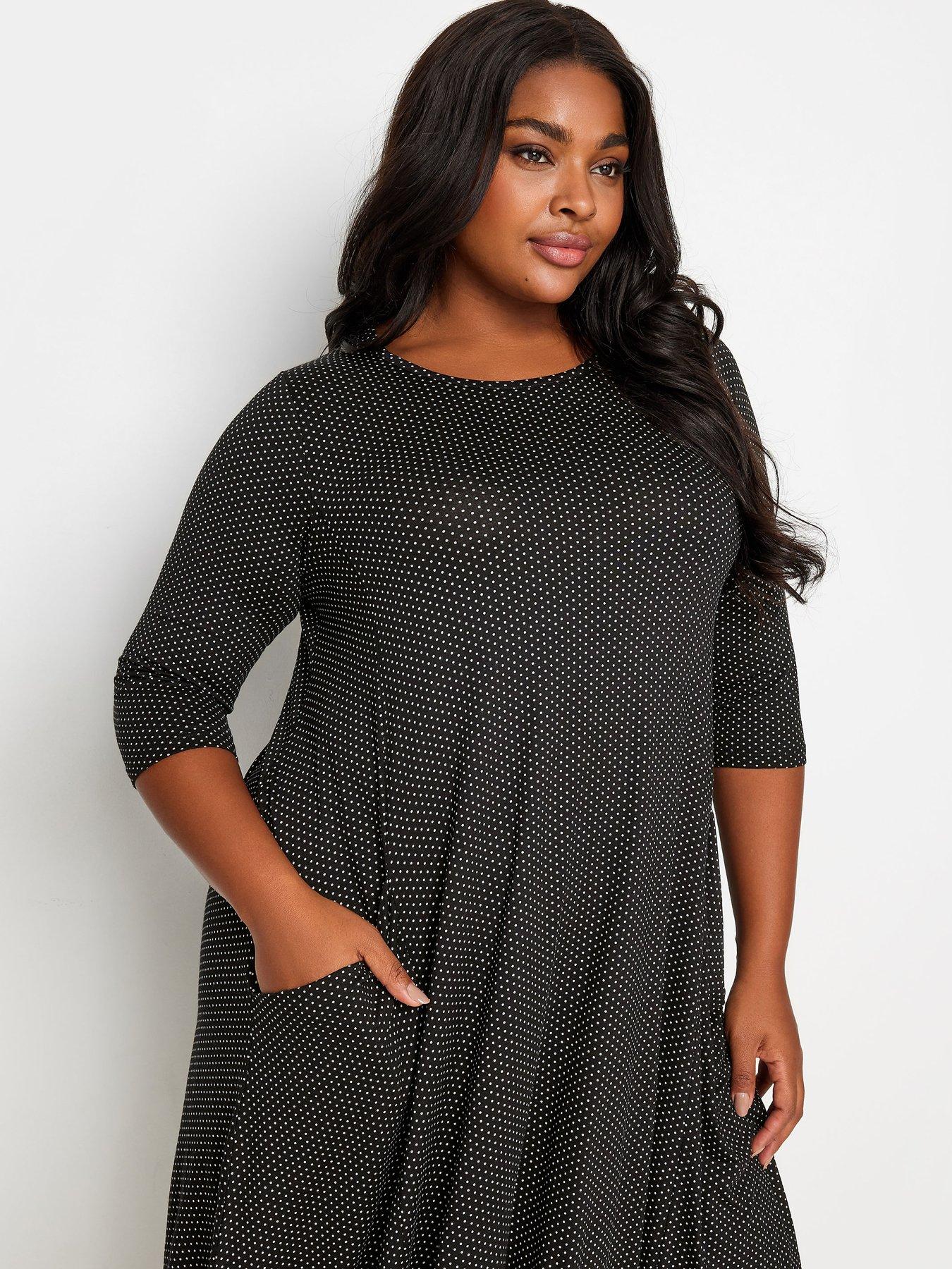 yours-polka-dot-print-jersey-swing-midi-dress-curve-blackoutfit