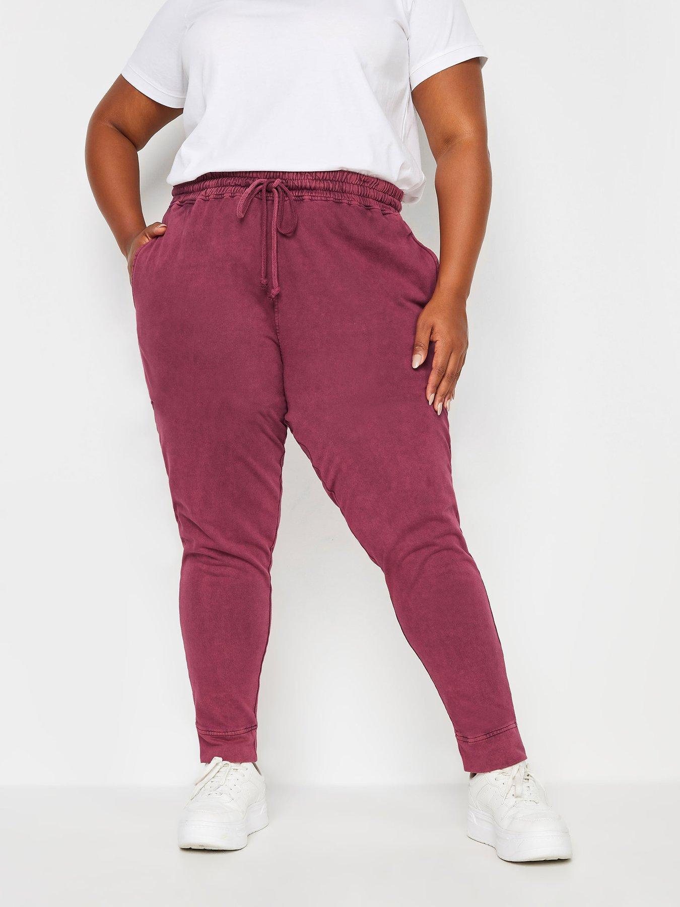 yours-curve-acid-washed-stretch-joggers-red