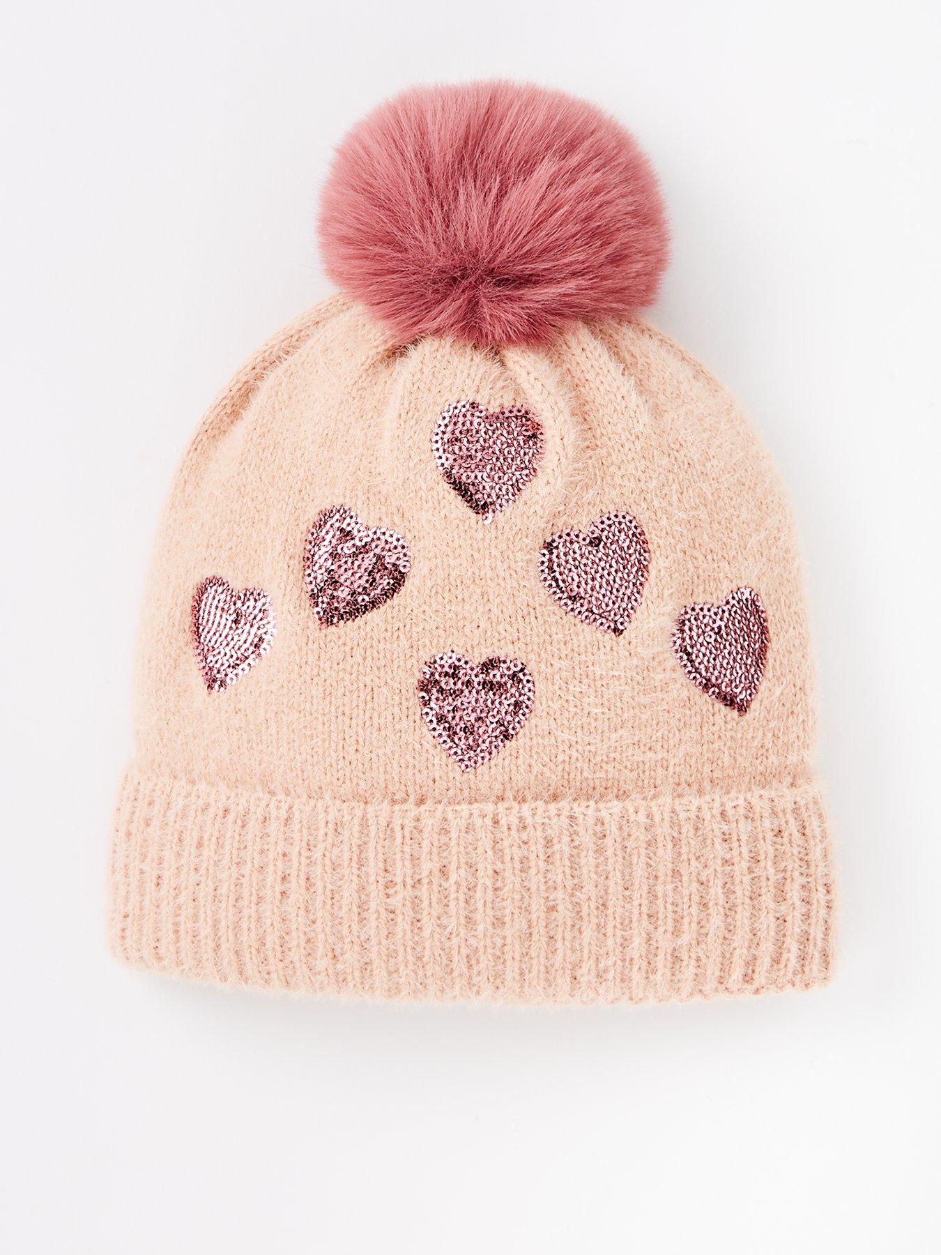 v-by-very-gilrs-sequin-heart-pom-hat