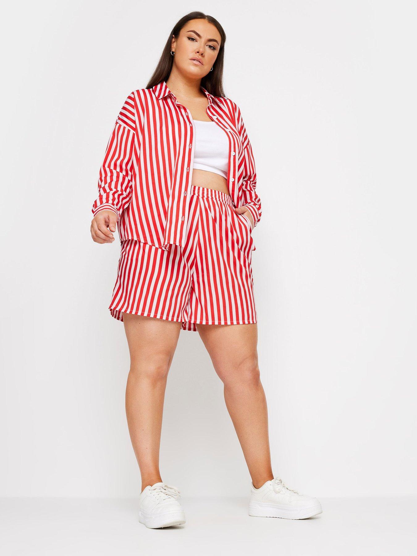 yours-curve-stripe-co-ord-shirt-redback