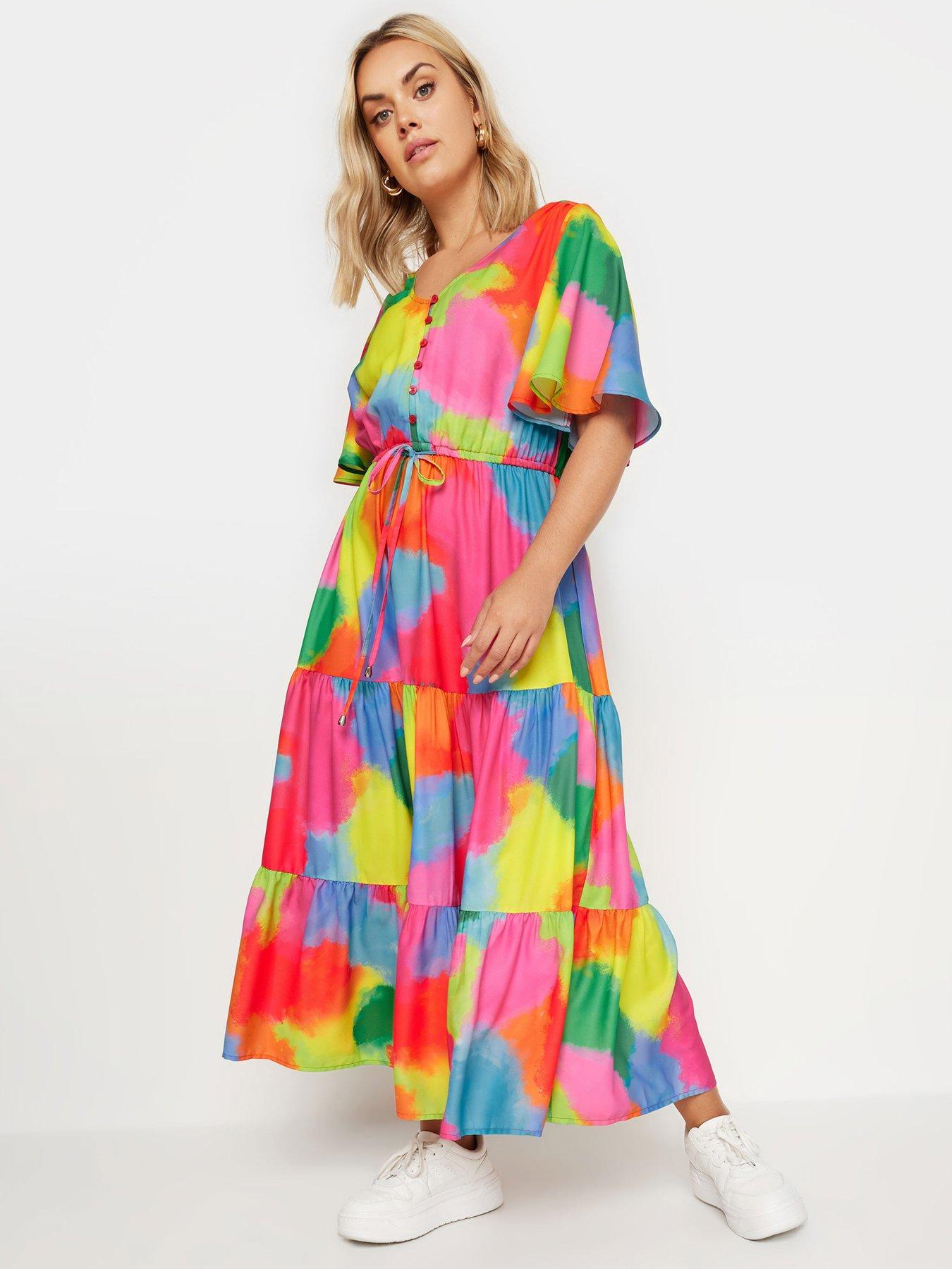 yours-curve-angel-sleeve-maxi-dress-pink