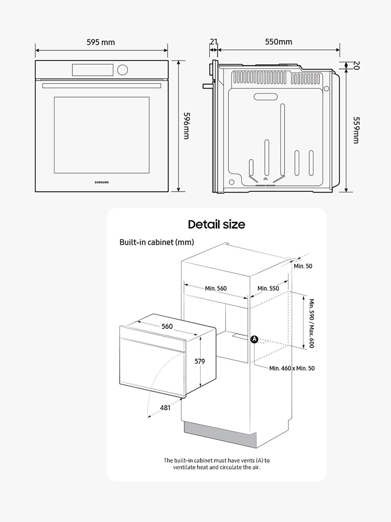Image 7 of 8 of Samsung Series 4 NV7B45305AS Dual Cook Flex Smart Oven with Pyrolytic Cleaning - Stainless Steel