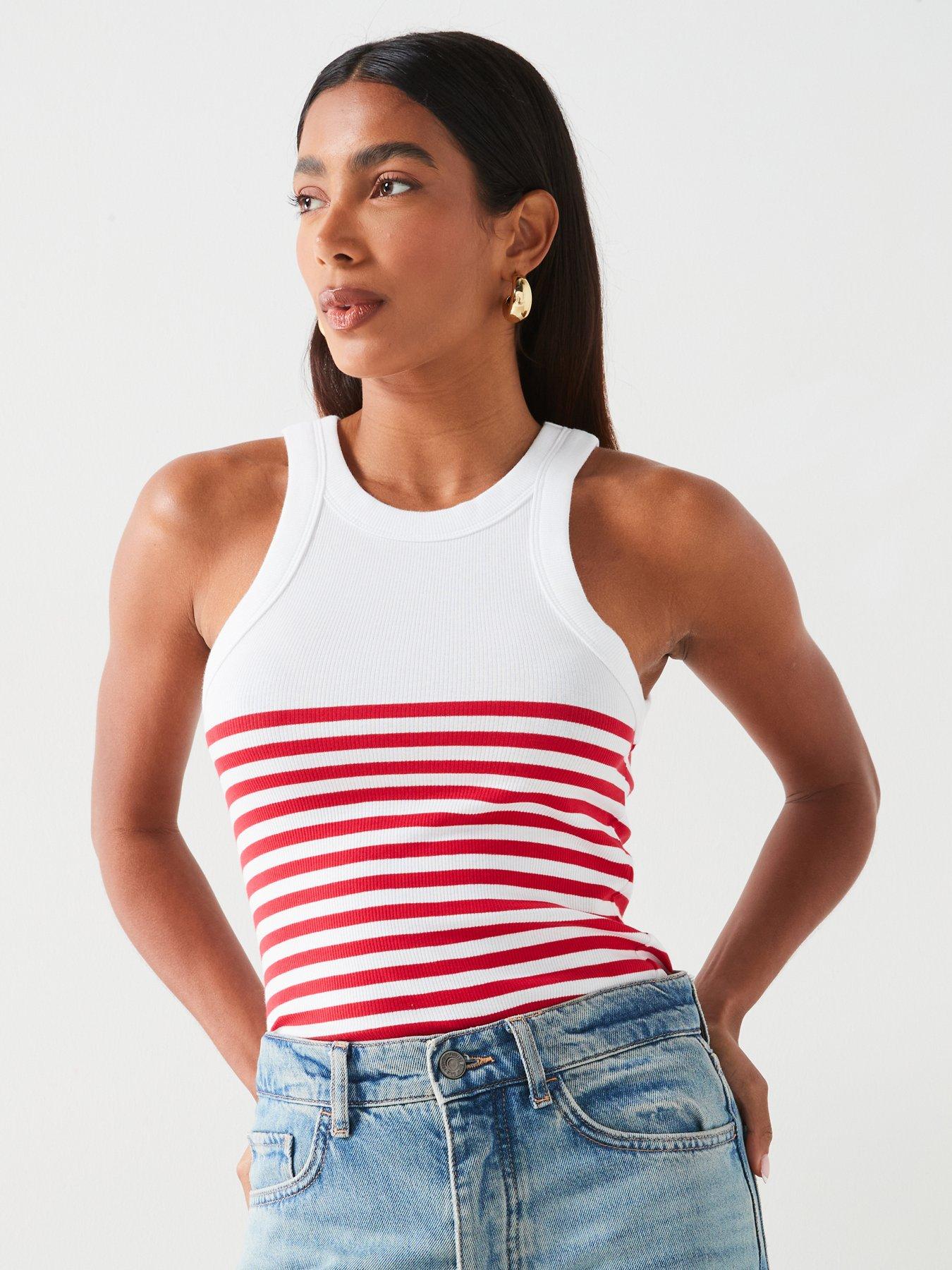 mango-stripe-print-top--whitered