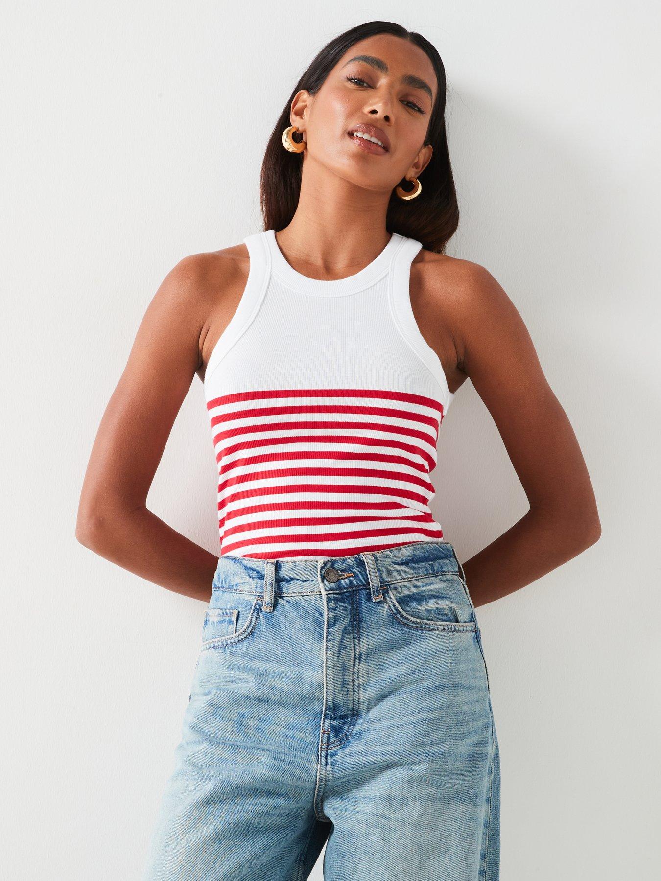 mango-stripe-print-top--whitereddetail