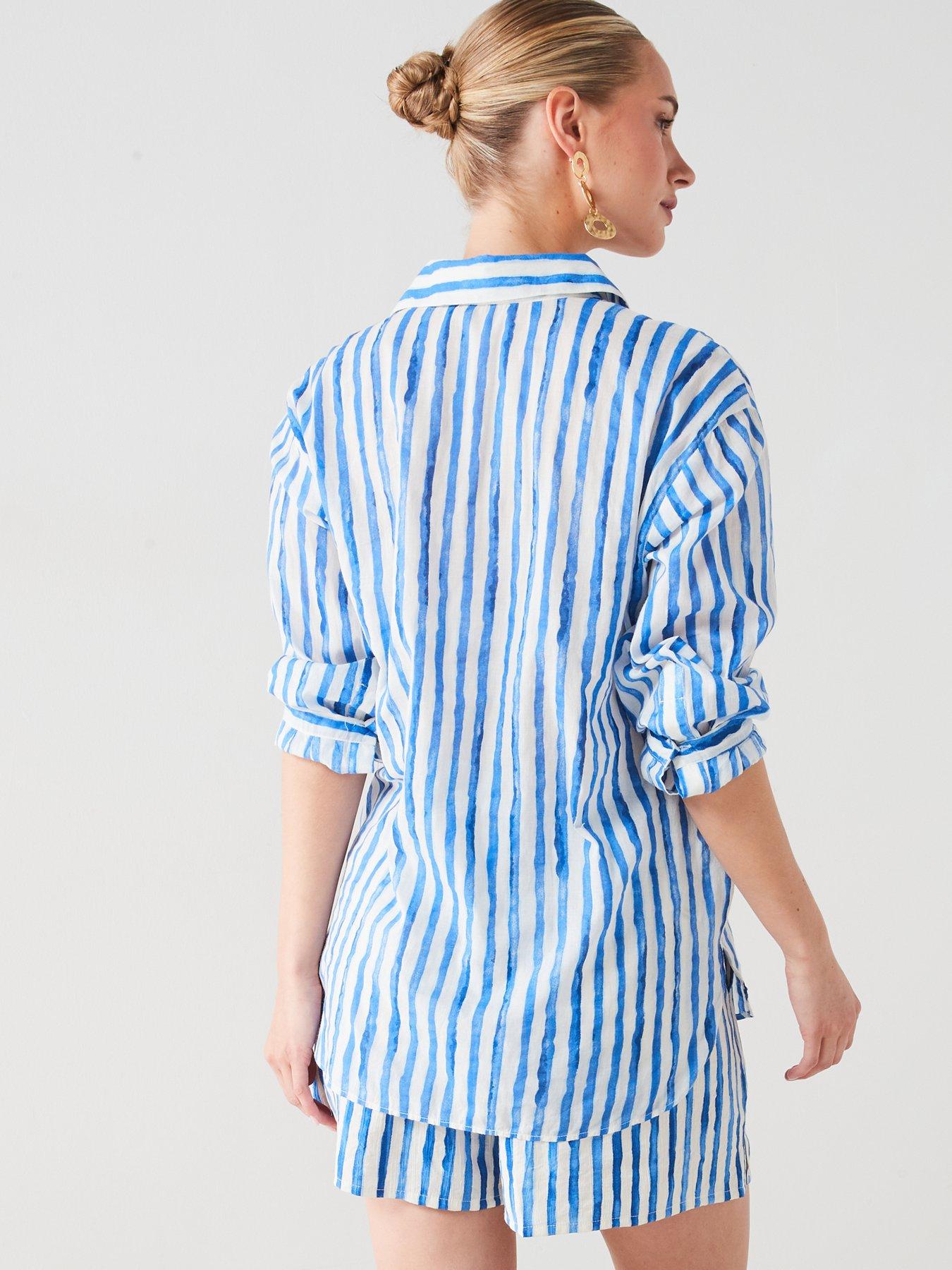 mango-cotton-stripednbspshirt-bluewhitestillFront