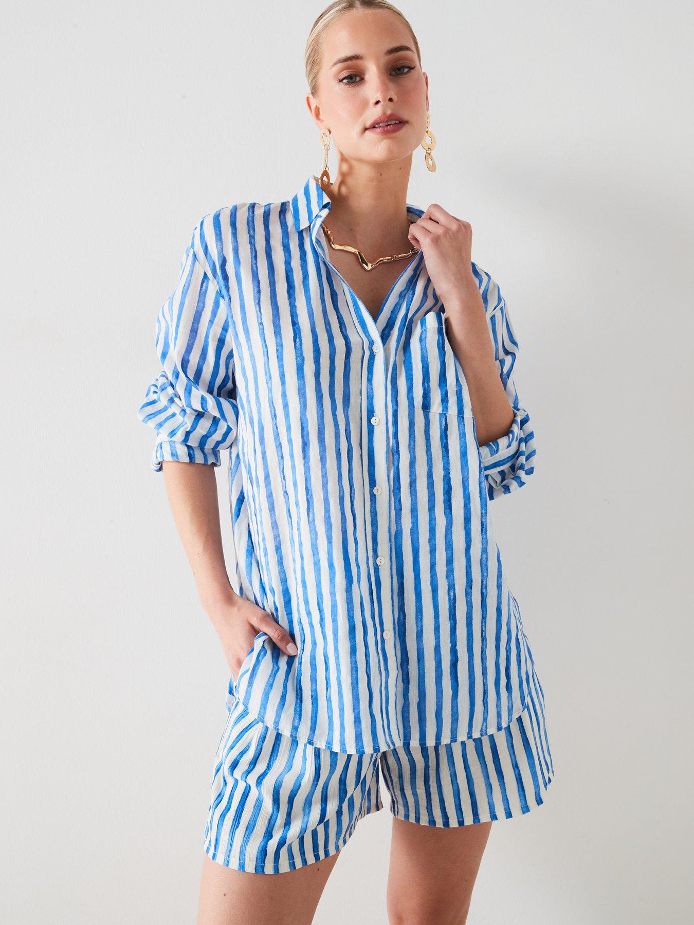 mango-cotton-stripednbspshirt-bluewhiteoutfit